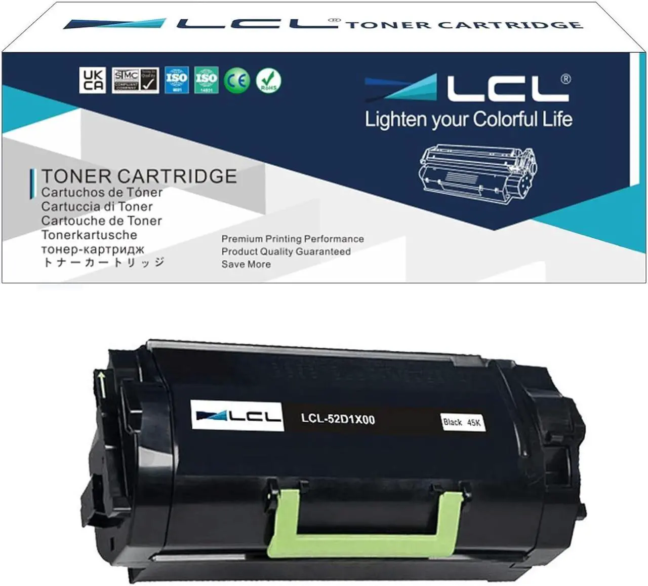 Main image of LCL Compatible Toner Cartridge Replacement for Lexmark 52D1X00 52D0XA0 52D1X0E 521X 521XE 45000 Pages MS711dn MS811N MS811DN MS811DTN MS812de MS812dn MS812dtn MS812dtn (1-Pack Black)
