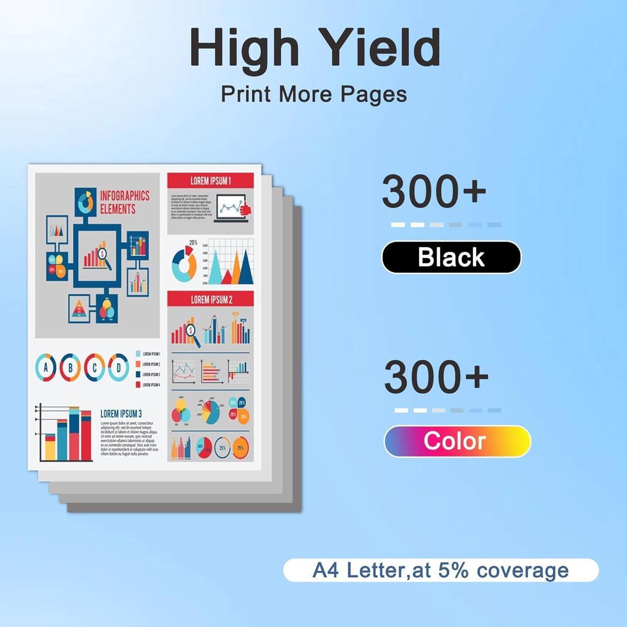 Alt view image 4 of 7 - 4-Pack LC3011 XL Ink High Yield Ink Cartridges (1BK/1C/1M/1Y) - for Brother LC3011BK LC3011C LC3011M LC3011Y Ink Replacement for Brother Ink LC3011 MFC-J491DW MFC-J497DW MFC-J690DW MFC-J895DW Printer