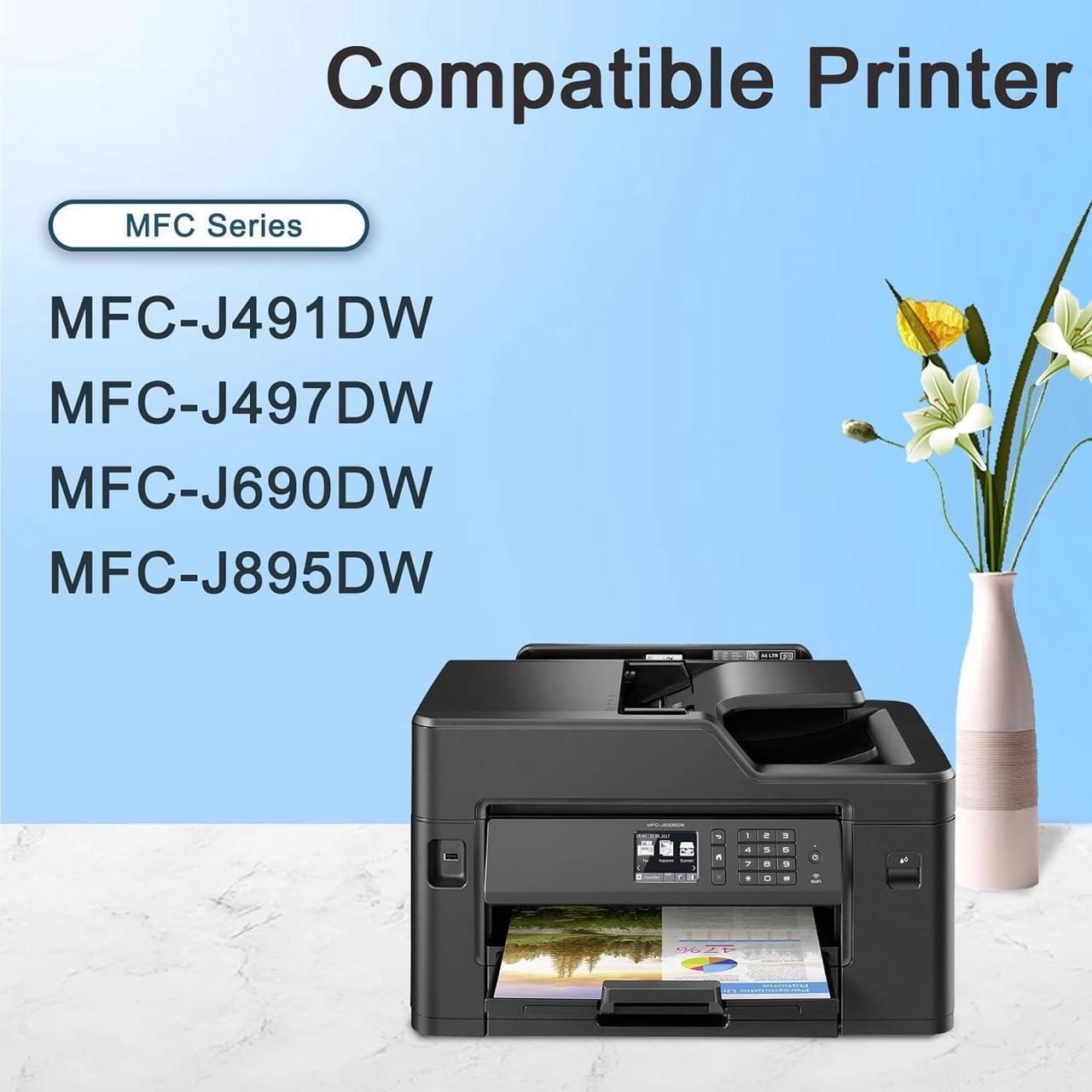 Alt view image 3 of 7 - 4-Pack LC3011 XL Ink High Yield Ink Cartridges (1BK/1C/1M/1Y) - for Brother LC3011BK LC3011C LC3011M LC3011Y Ink Replacement for Brother Ink LC3011 MFC-J491DW MFC-J497DW MFC-J690DW MFC-J895DW Printer