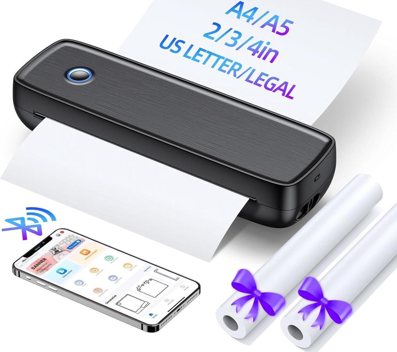 Main image of Aixiqee Portable-Wireless-Printer, Thermal-Bluetooth-Printer for Travel, Impact POS Printer Support 8.5" X 11" US Letter&Legal, A4&A5 Thermal Paper, Compatible with Android and iOS Phone&Laptop
