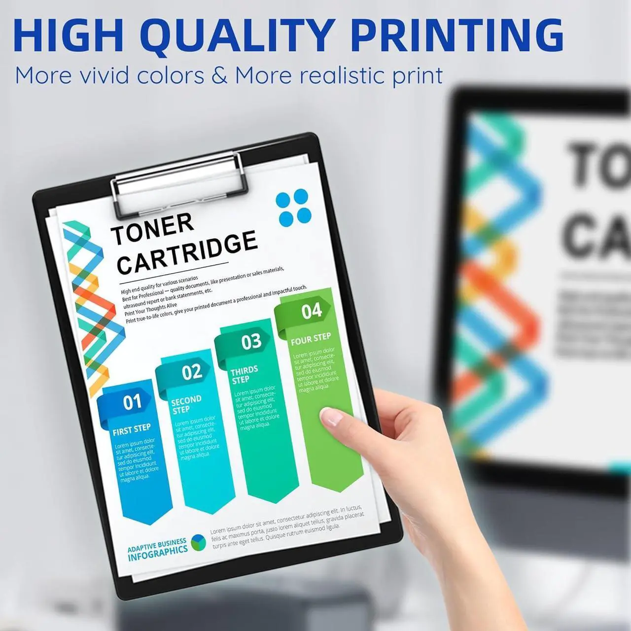 Alt view image 4 of 7 - 201X Toner Cartridges 4 Pack High Yield Compatible   201X 201A CF400X CF401X CF402X CF403X (with Chip) Color Laserj Pro MFP M277dw M277c6 Printer Black/Cyan/Yellow/Magenta
