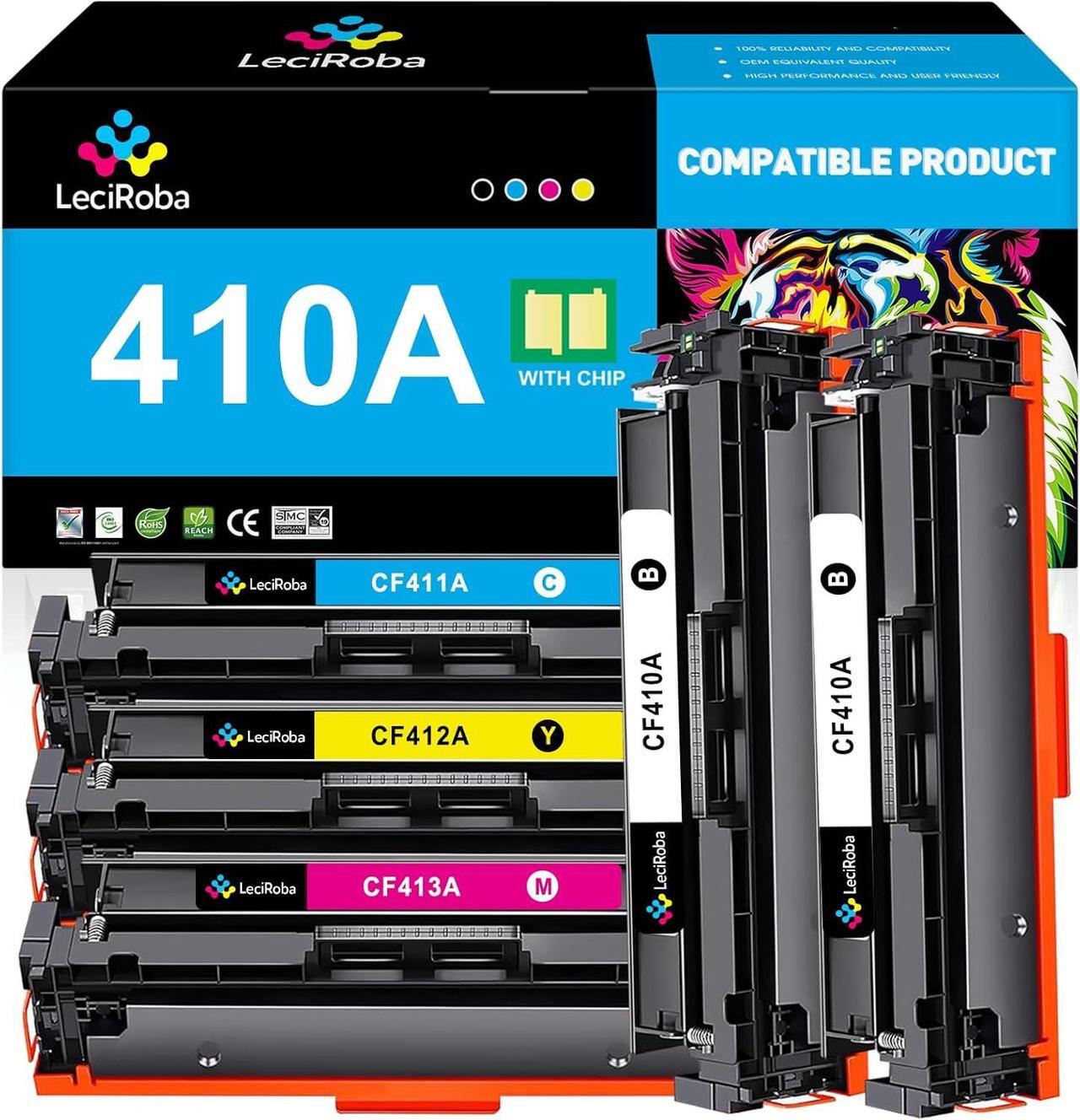 Main image of LeciRoba 410A Toner Cartridge Replacement  410A CF410A CF411A CF412A CF413A  Color Laserjet Pro MFP M477fdw M477fdn M477fnw Pro M452dn M452nw M452dw Series Printer (2B/C/Y/M, 5 Pack)