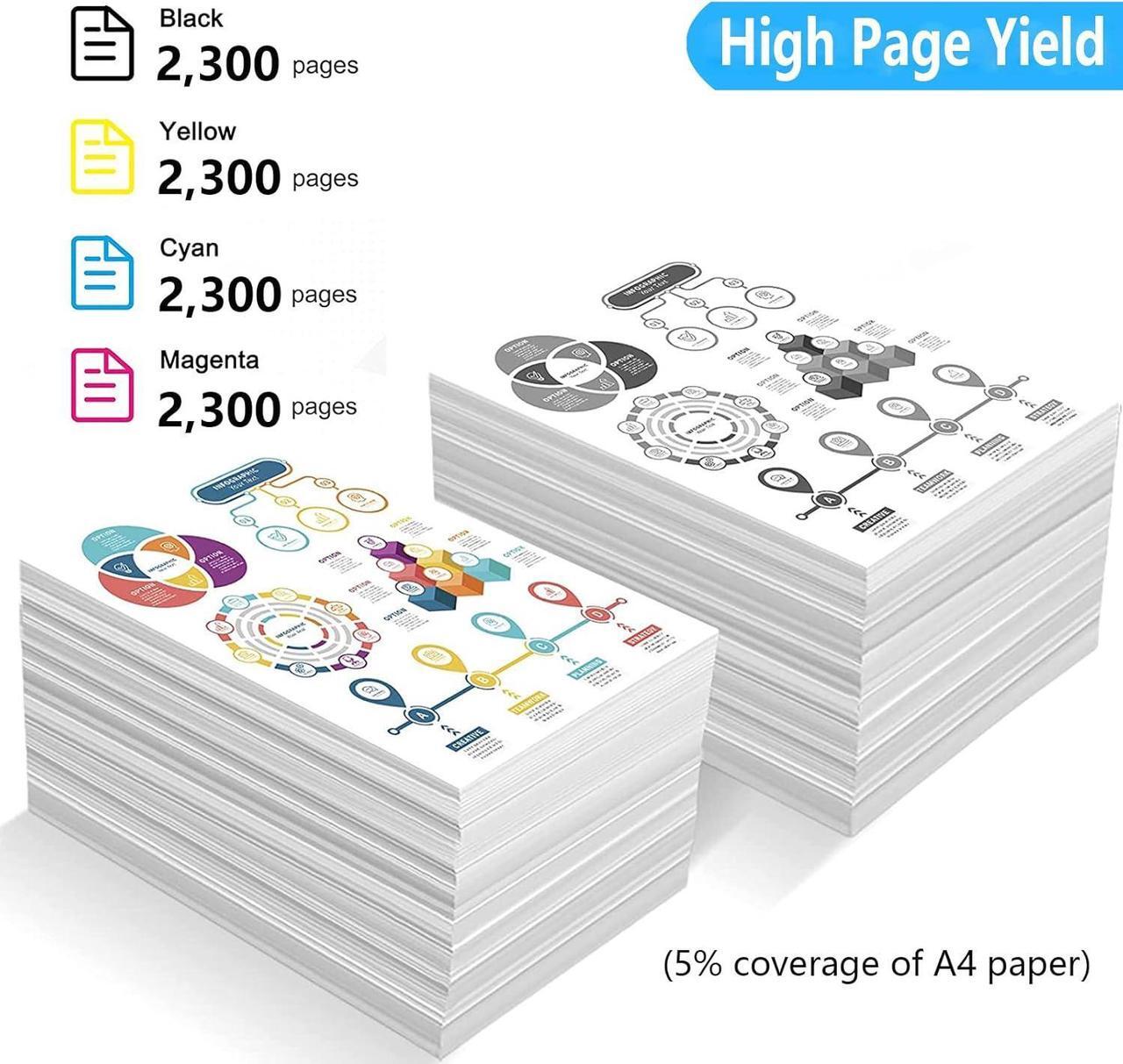 Alt view image 3 of 7 - LeciRoba 410A Toner Cartridge Replacement  410A CF410A CF411A CF412A CF413A  Color Laserjet Pro MFP M477fdw M477fdn M477fnw Pro M452dn M452nw M452dw Series Printer (2B/C/Y/M, 5 Pack)