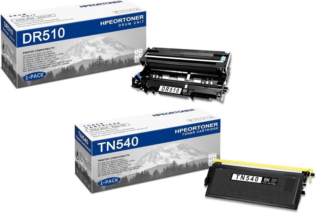 Main image of 1 PK DR510 Drum & 1 PK TN540 Toner Cartridge Compatible DR510 TN540 Replacement for Brother DCP-8020 DCP-8025D HL-1850 HL-5040 HL-5050 HL-5140 MFC-8120 MFC-8220 MFC-8420 MFC-8440 Printer