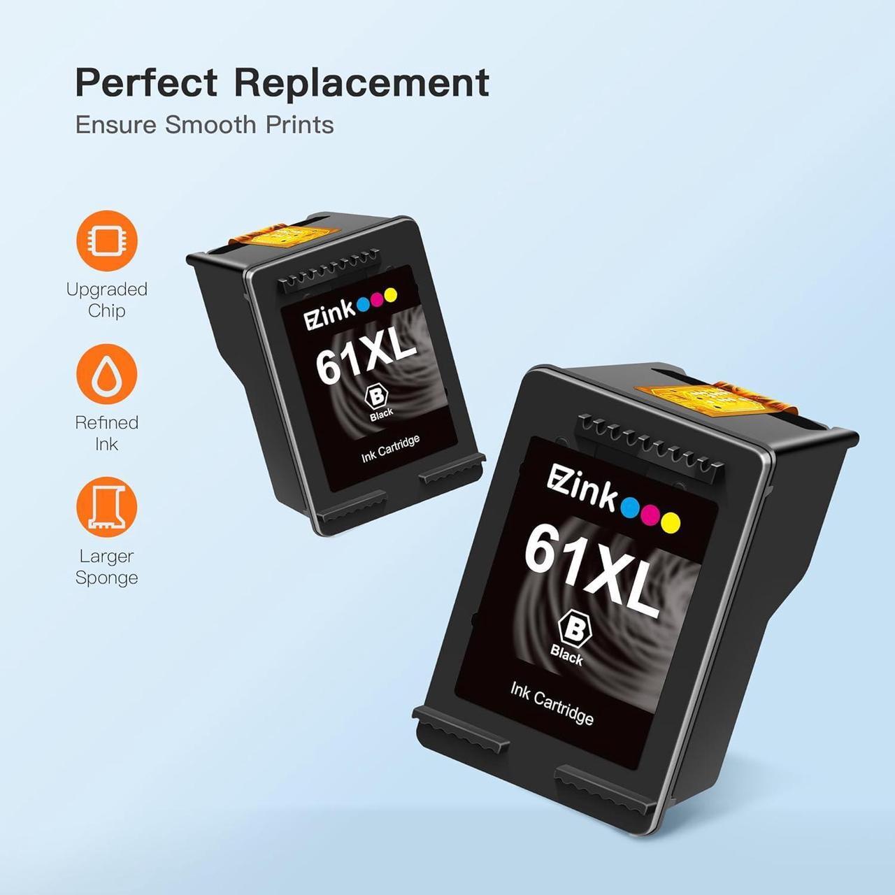 Alt view image 4 of 6 - E-Z Ink (TM Remanufactured Ink Cartridge Replacement   Ink 61 61XL Black Ink Cartridge Work with HP Envy 4500 4502 5530 Deskjet 2540 3510 OfficeJet 4630 2620 Printer (2 Black 61 Ink cartridges)