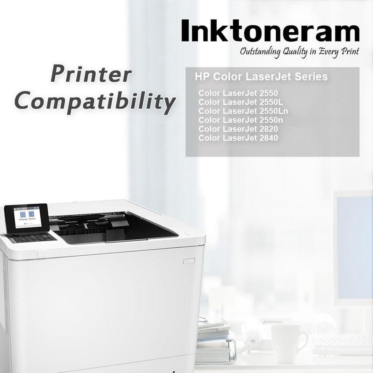 Alt view image 6 of 6 - 122A Q3960A Q3961A Q3962A Q3963A Remanufactured Toner Cartridges Replacement for HP 122A Color Laserjet 2550 2820 2830 2840 2550L 2550Ln 2550n ([Black,Cyan,Magenta,Yellow], 4-Pack)