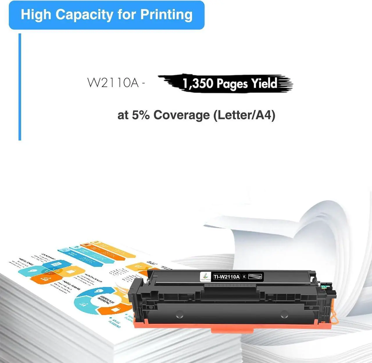 Alt view image 3 of 7 - 206A W2110A Black Toner Cartridges: 206X W2110X Compatible Replacement for HP 206A 206X Black Toner Color Pro MFP M283fdw M283cdw M255dw M283 M255 Printer High Yield Toner (1 Pack)