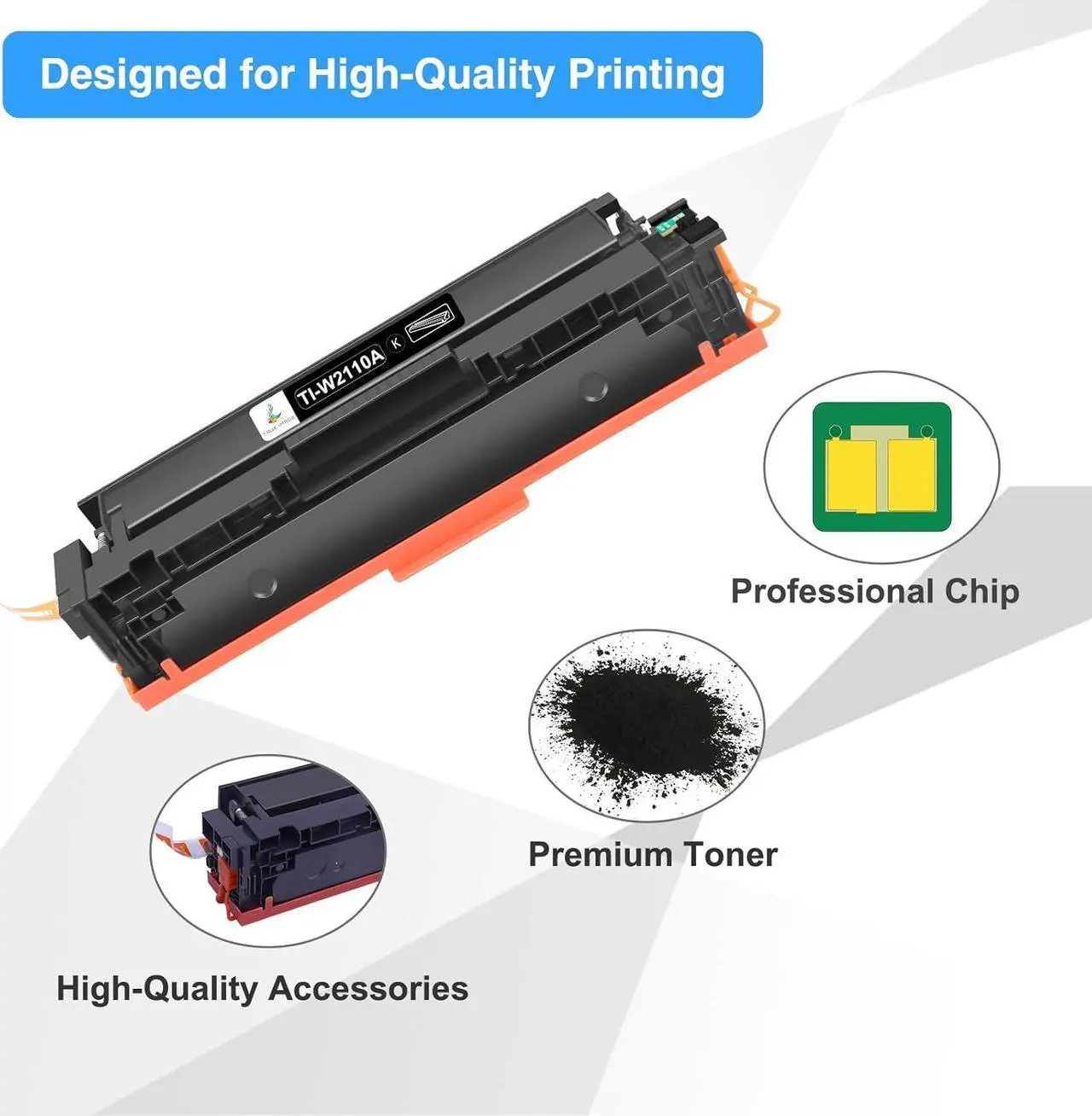 Alt view image 4 of 7 - 206A W2110A Black Toner Cartridges: 206X W2110X Compatible Replacement for HP 206A 206X Black Toner Color Pro MFP M283fdw M283cdw M255dw M283 M255 Printer High Yield Toner (1 Pack)