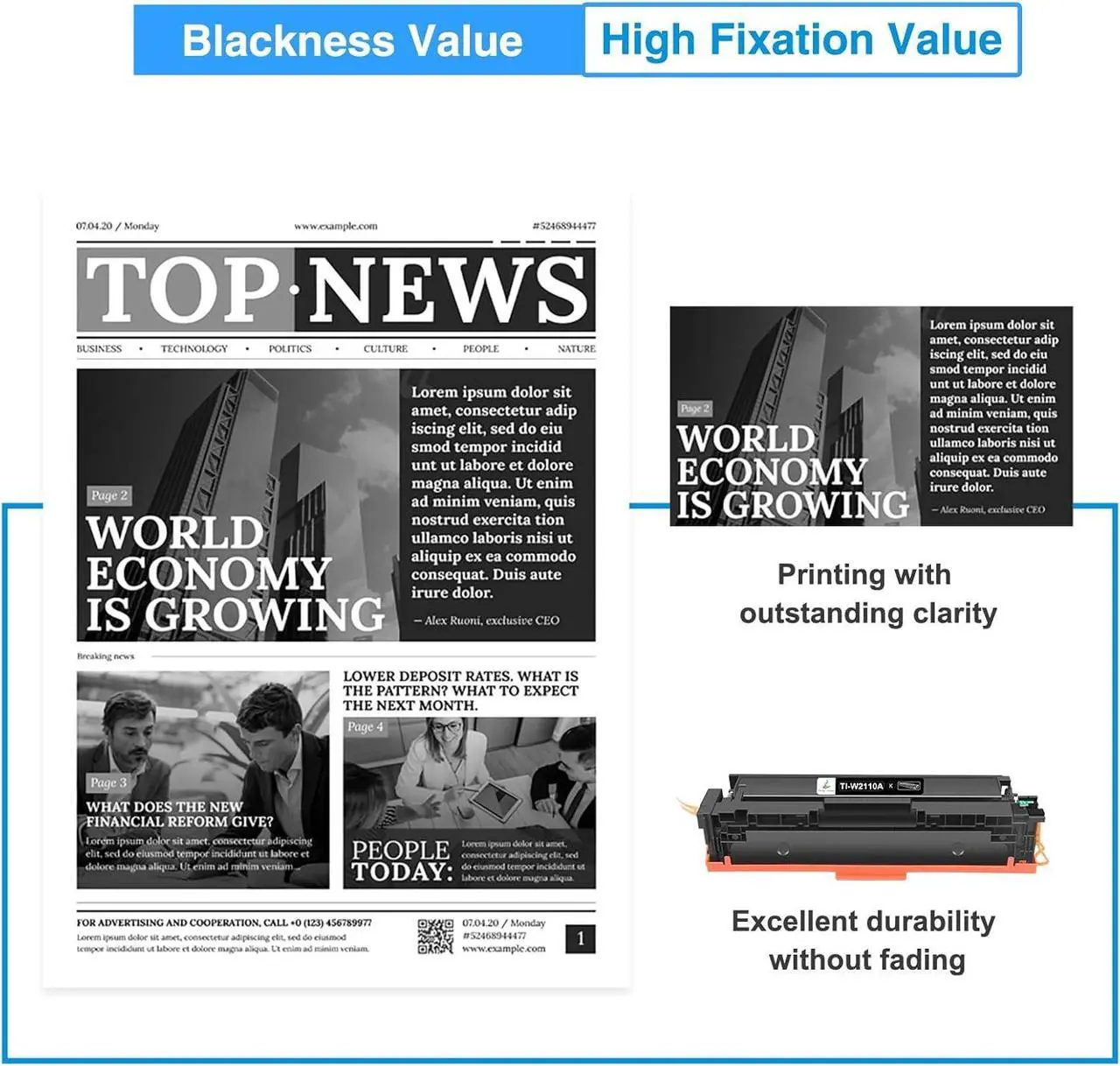 Alt view image 6 of 7 - 206A W2110A Black Toner Cartridges: 206X W2110X Compatible Replacement for HP 206A 206X Black Toner Color Pro MFP M283fdw M283cdw M255dw M283 M255 Printer High Yield Toner (1 Pack)