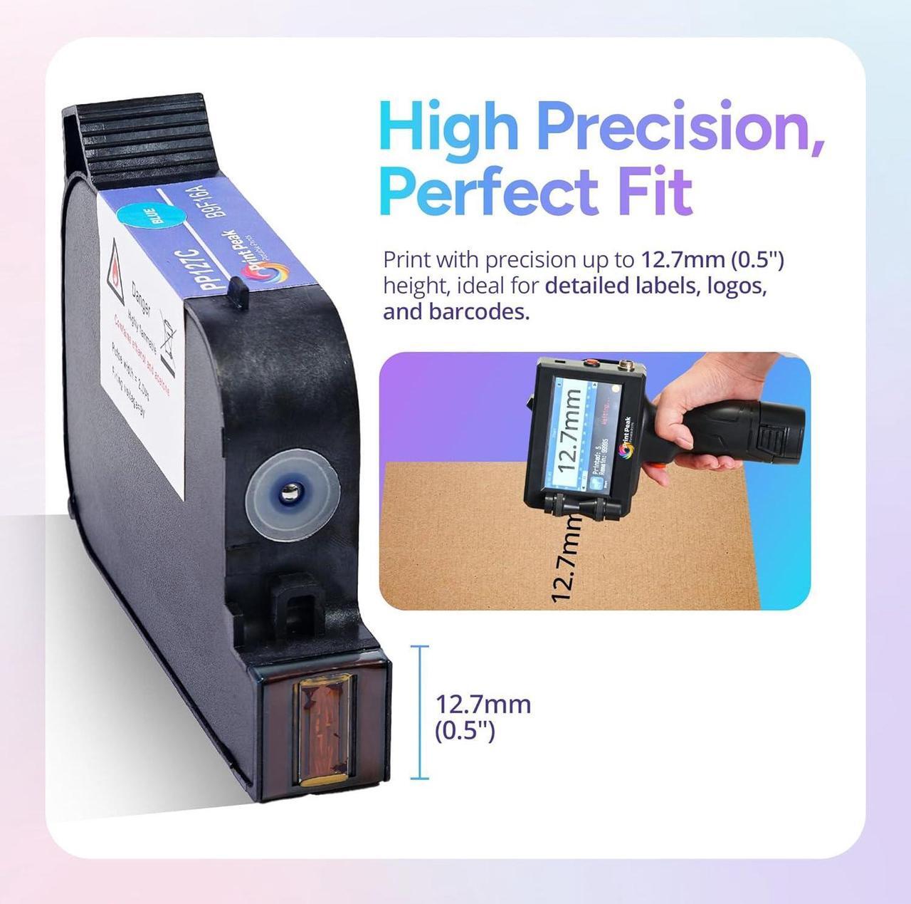 Alt view image 5 of 7 - 45ml Handheld Inkjet Printer Cartridge Replacement for 1-inch/25.4mm Models (2588 Series), Quick Dry, Water Resistant, Vibrant Color (Green)