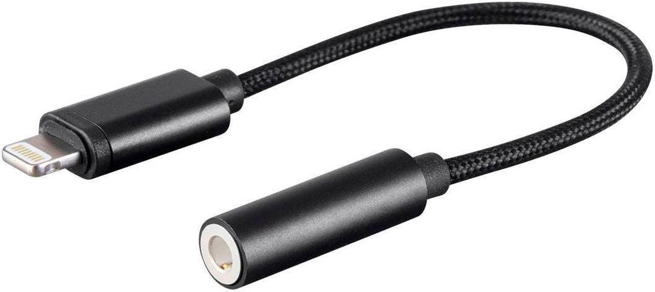 Monoprice Inc. Monoprice Mfi Certified Lightning To 3.5mm Audio Adapter_ Nylon Braid_ Black