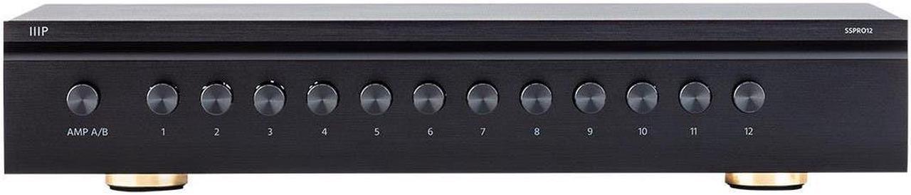 Monoprice SS-Pro 12 High Power Dual Source 300 Watt Peak 12 Pair Impedance Matching Speaker Selector