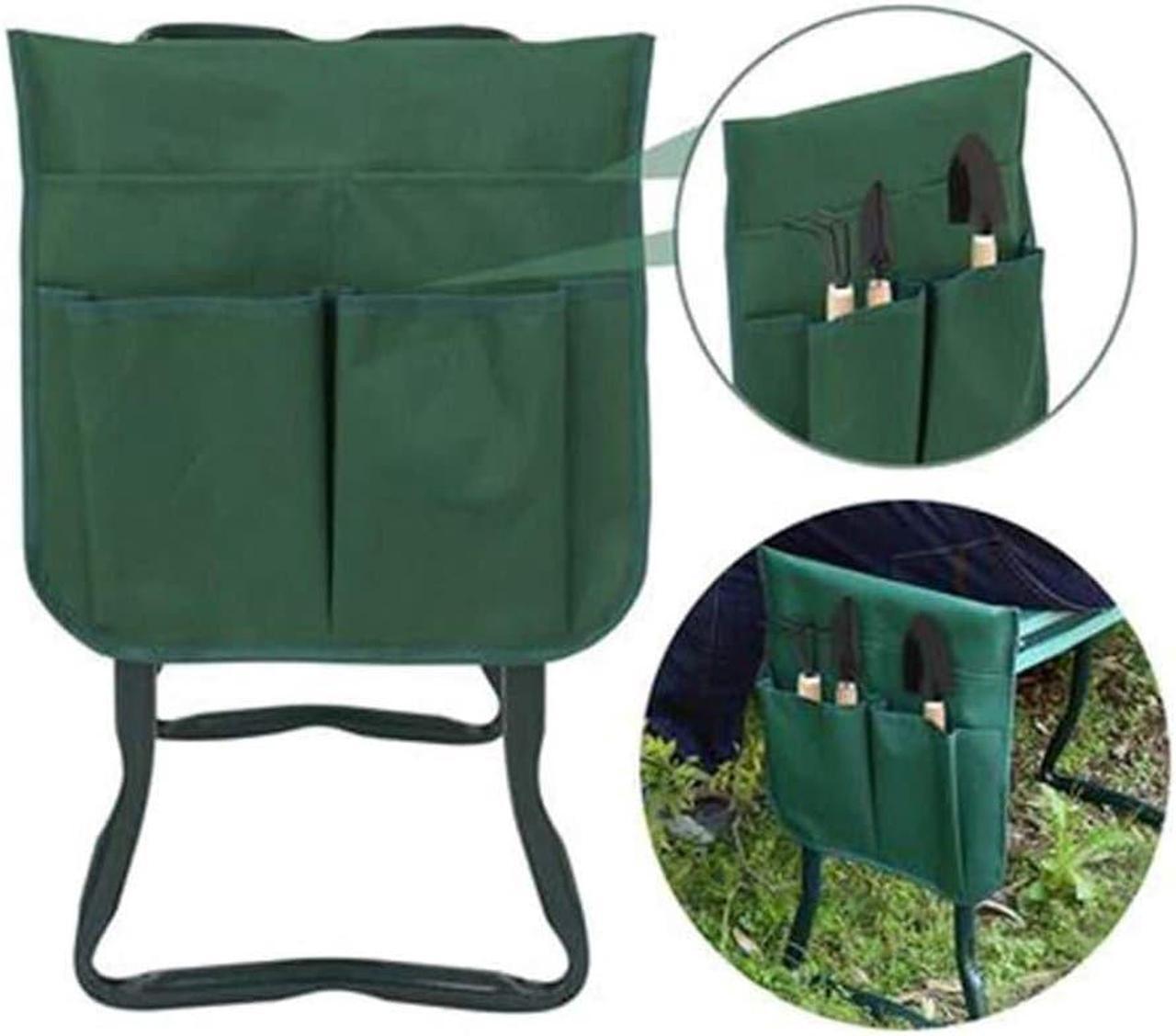 Alt view image 2 of 6 - Garden Bench and Kneeler Stools Gardening with Side bag pockets for tool