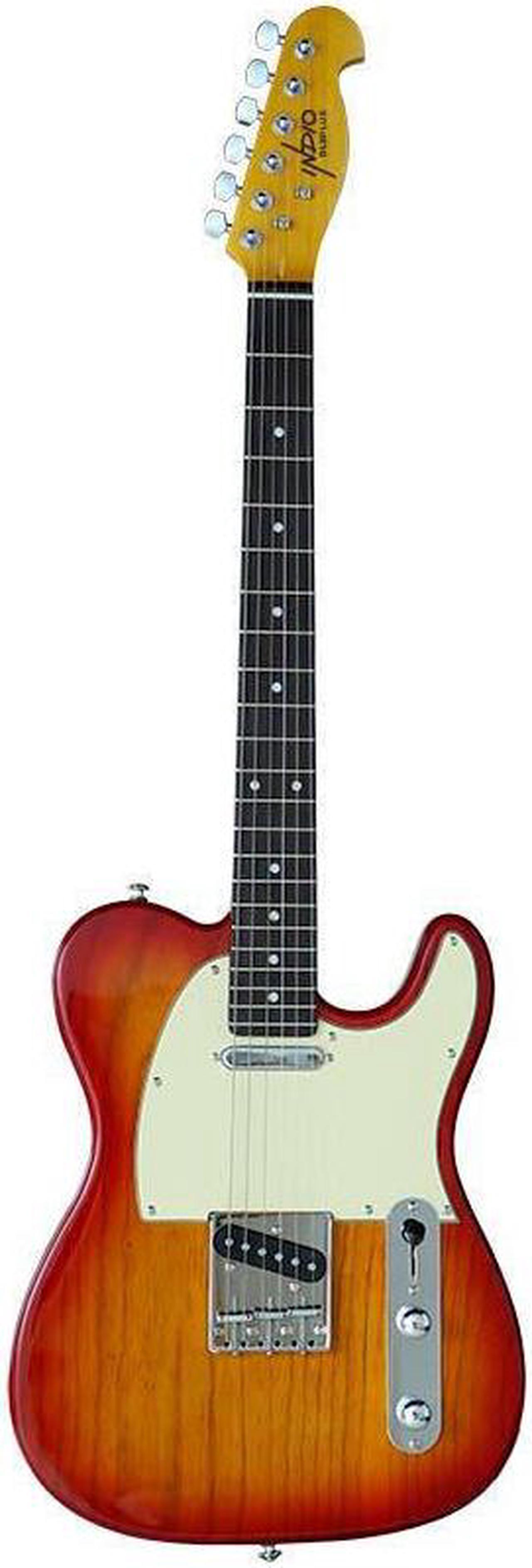 Monoprice Retro DLX Plus Solid Ash Electric Guitar - Cherry Burst, With Gig Bag, Ash Body, Maple Neck, Professionally Set-up in the US - Indio Series