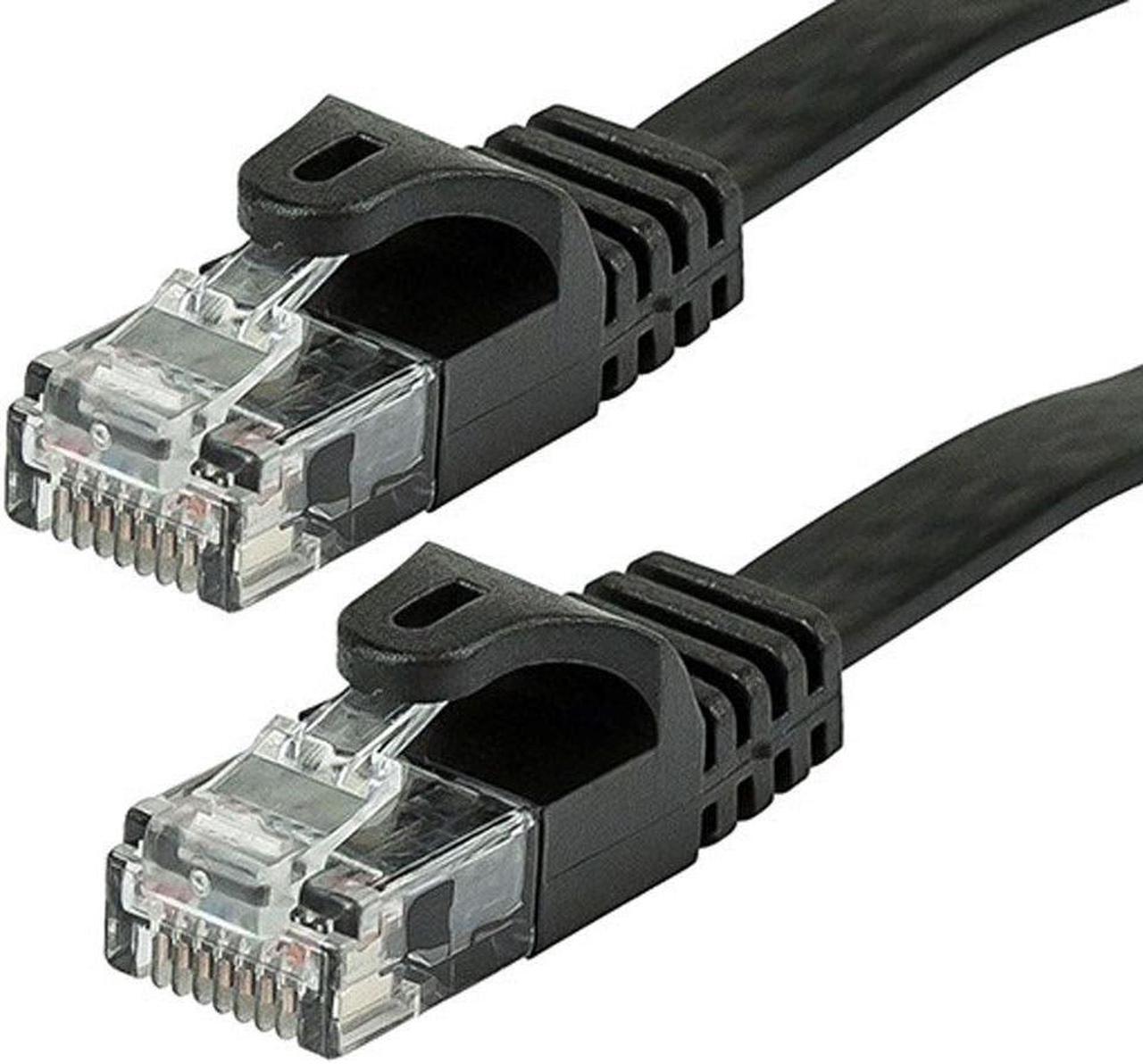 Monoprice Flat Cat6 Ethernet Patch Cable - 2 Feet - Black, Snagless RJ45, Flat, 550MHz, UTP, Pure Bare Copper Wire, 30AWG - Flexboot Series