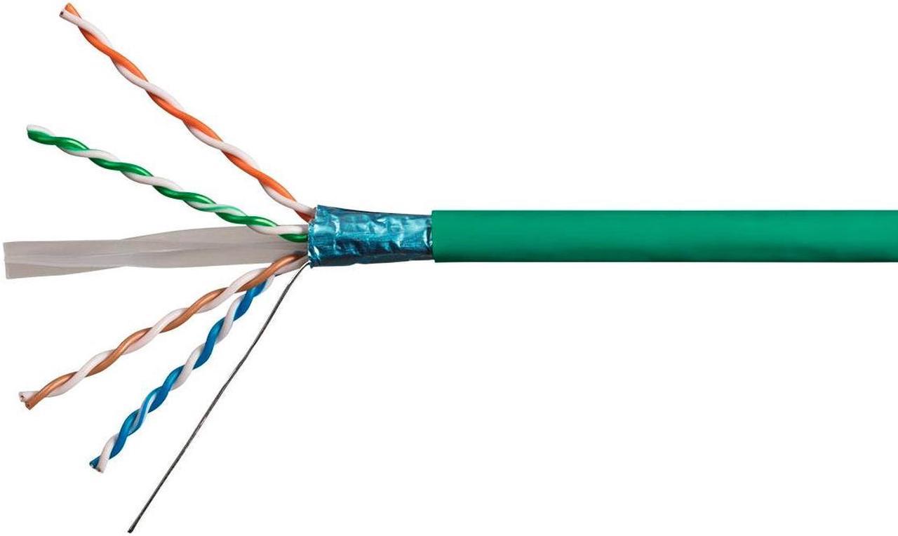 Monoprice Cat6A Ethernet Bulk Cable - 500ft - Green, Solid, 550Mhz, F/UTP, CMR, Riser Rated, Pure Bare Copper Wire, 10G, 23AWG, No Logo (UL) (TAA)