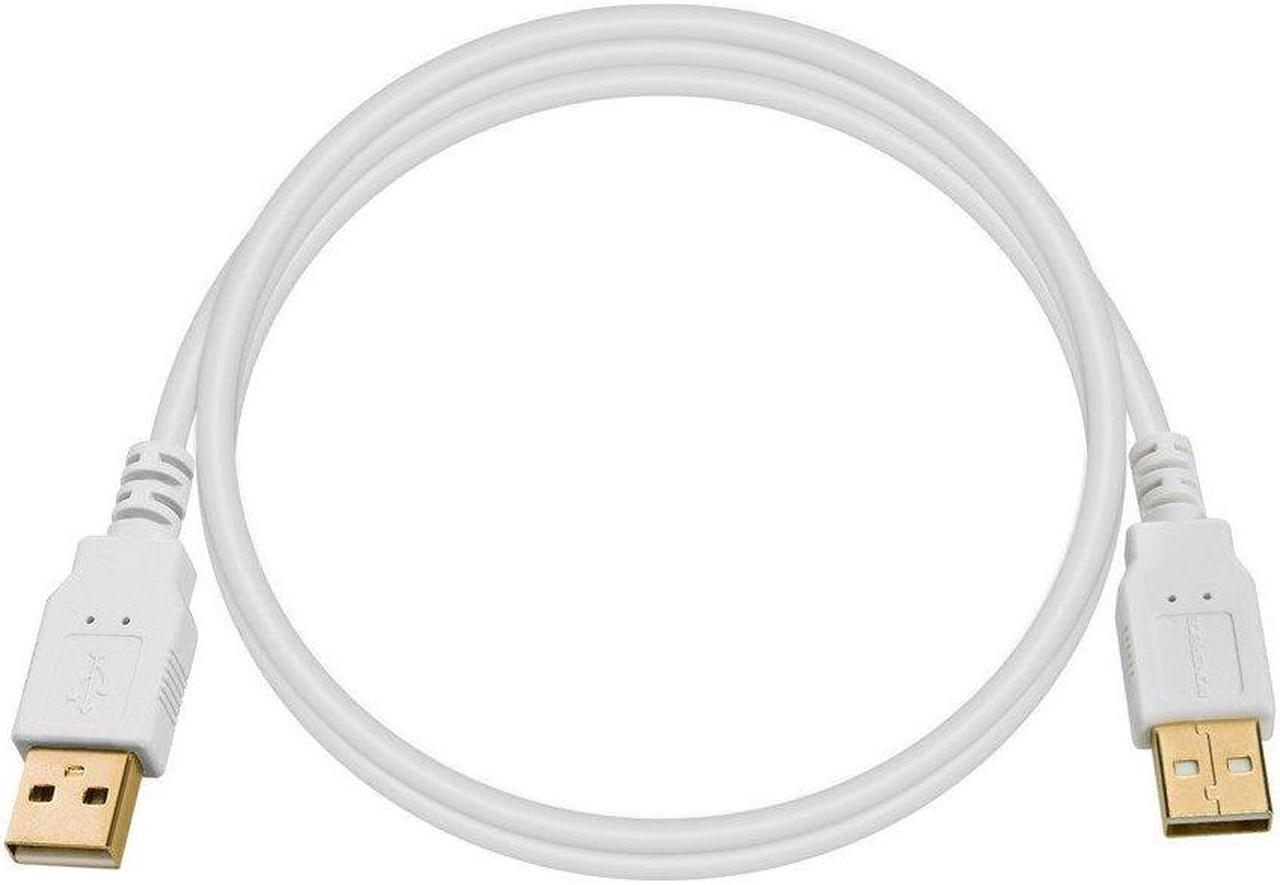 Alt view image 6 of 8 - Monoprice USB 2.0 Cable - 3 Feet - White | USB Type-A Male to USB Type-A Male, 28/24AWG, Gold Plated, 480 Mbps