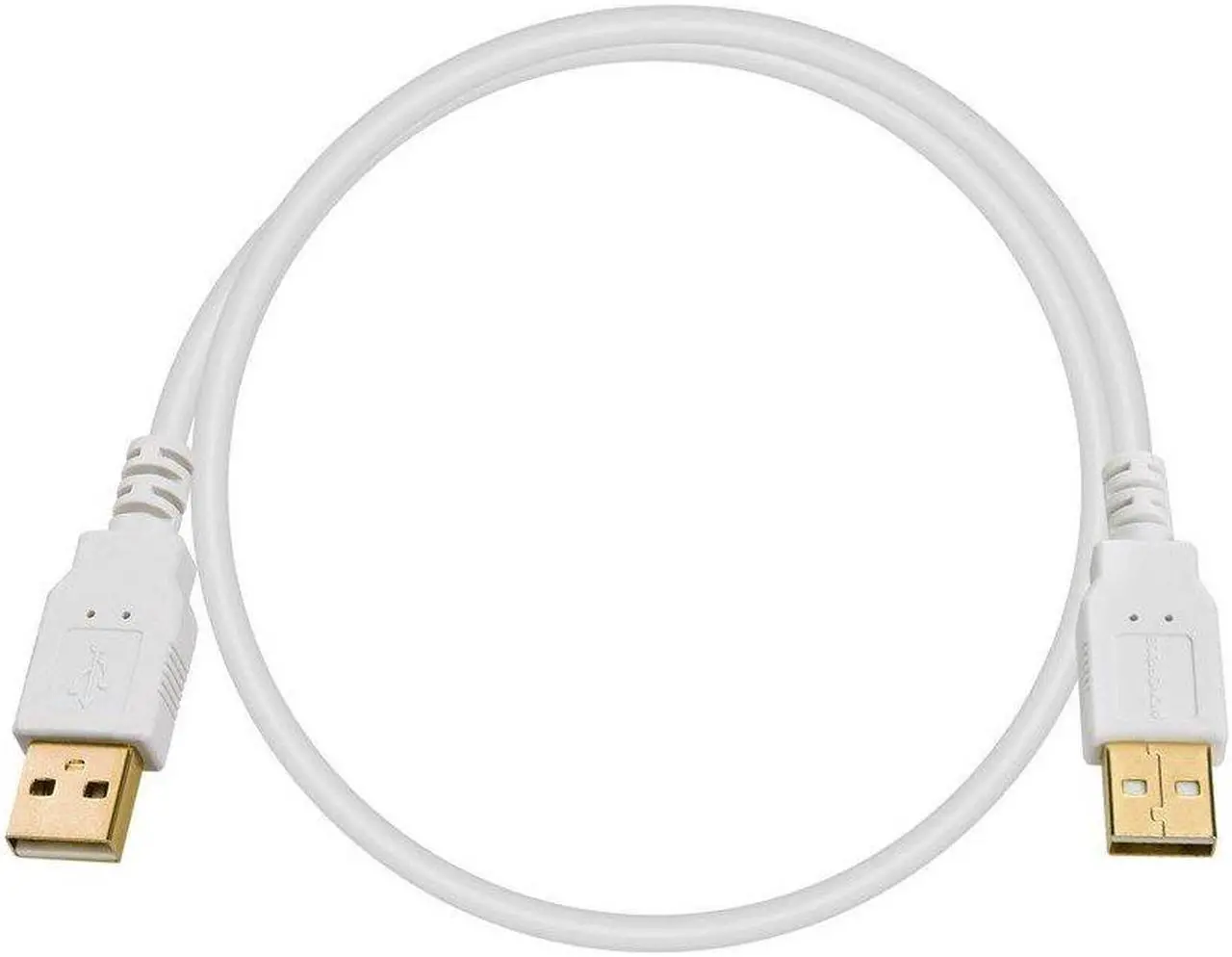 Alt view image 5 of 7 - Monoprice USB 2.0 Cable - 1.5 Feet - White | USB Type-A Male to USB Type-A Male, 28/24AWG, Gold Plated, 480 Mbps