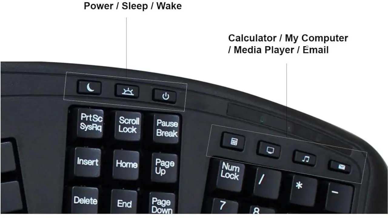 Alt view image 2 of 6 - Adesso Tru-Form Ergonomic Touchpad Keyboard - Cable Connectivity - USB Interface - 104 Key(s) - 20 Hot Key(s) - Play/Pau