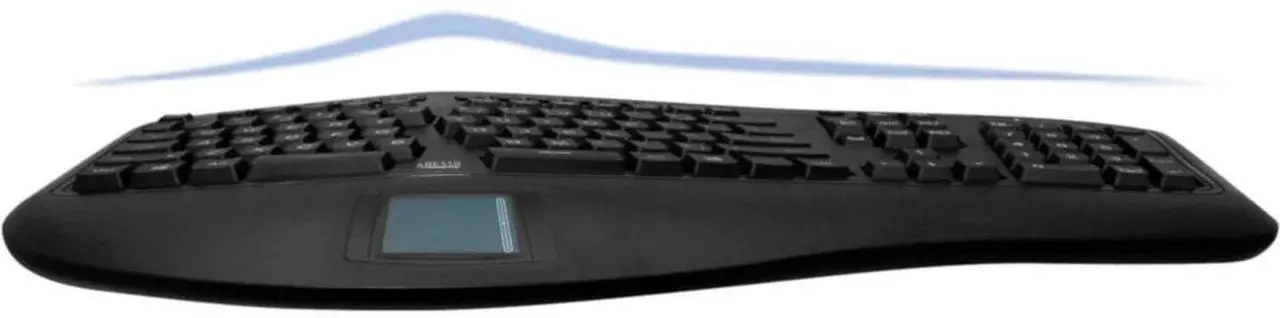 Alt view image 3 of 6 - Adesso Tru-Form Ergonomic Touchpad Keyboard - Cable Connectivity - USB Interface - 104 Key(s) - 20 Hot Key(s) - Play/Pau