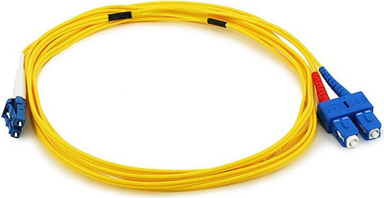 Monoprice Fiber Optic Cable - 3 Meter - Yellow | LC to SC, 9/125 Type, Single Mode, Duplex