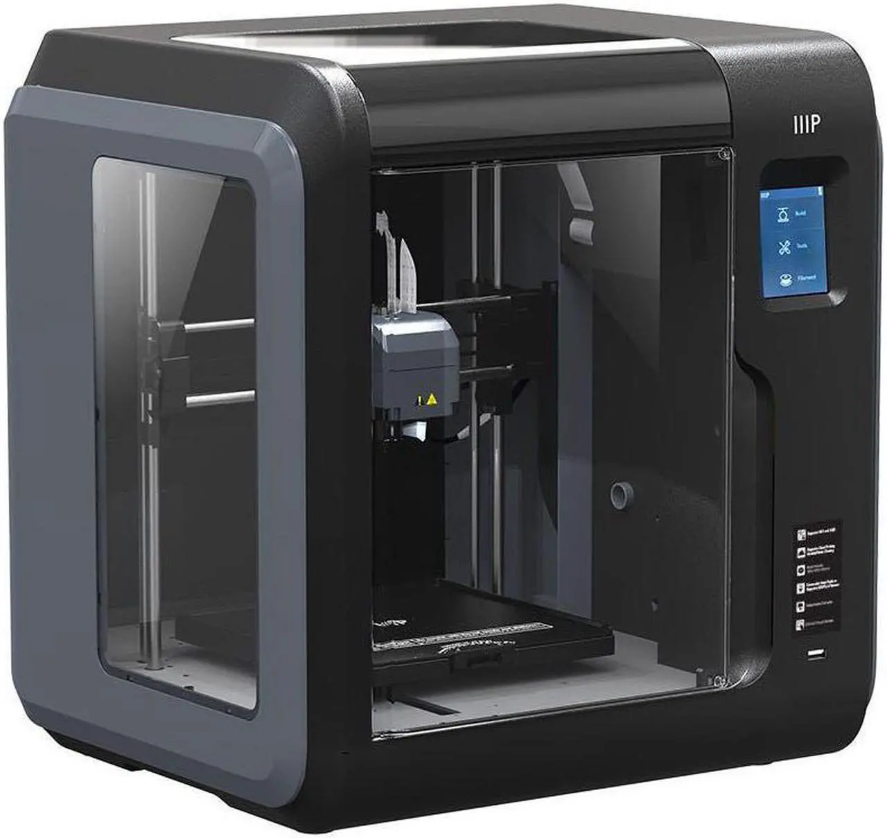 Alt view image 2 of 8 - Monoprice Voxel 3D Printer - Gray/Black with Removable Heated Build Plate (150 x 150 x 150mm) Fully Enclosed, Touch Screen, Assisted Level, Easy Wi-Fi
