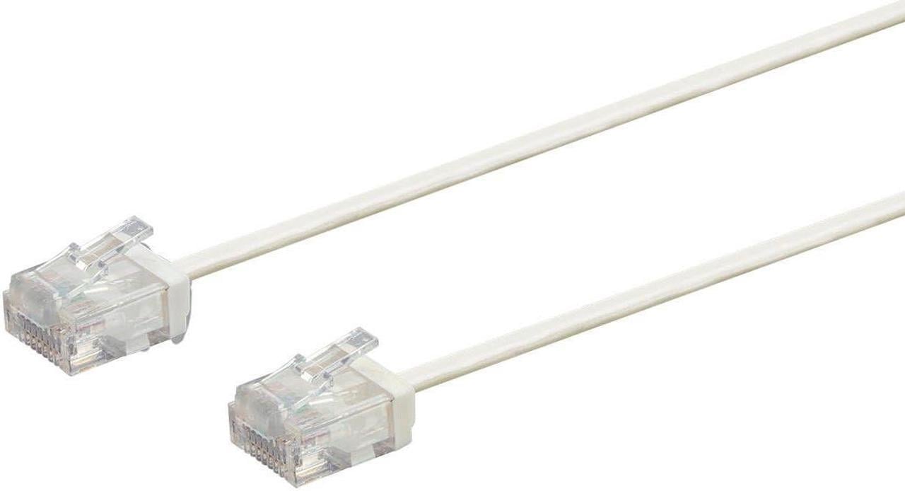 Monoprice Cat6 Ethernet Patch Cable - 1 Feet - White | Stranded, 550MHz, UTP, Pure Bare Copper Wire, 36AWG  - Micro SlimRun Series