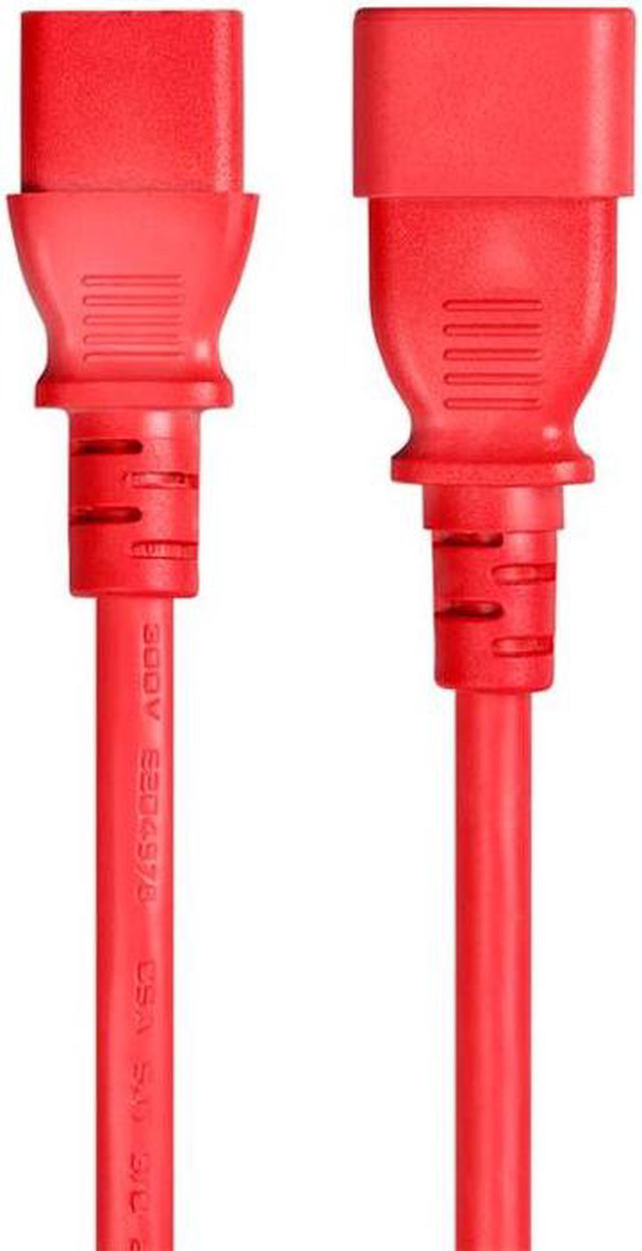 Monoprice 18AWG Power Extension Cable / Cord - 3ft - Red 3 Conductor PC/Mon 10A (IEC 60320 C14 to IEC 60320 C13)