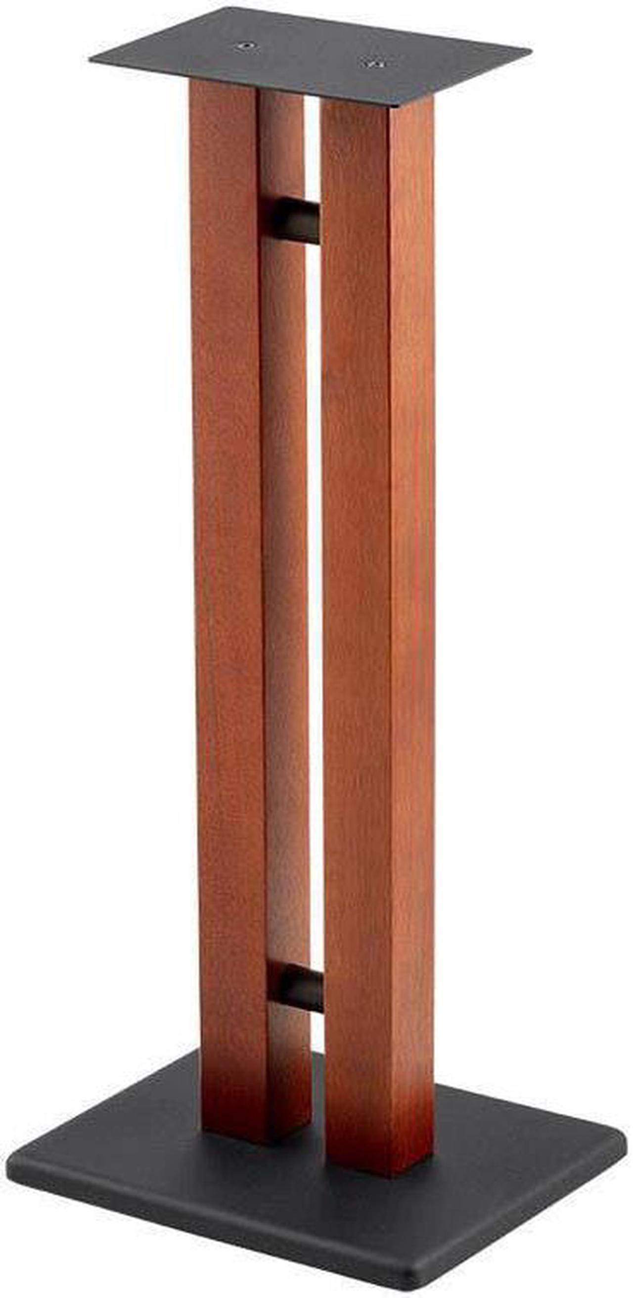 Monoprice Monolith Speaker Stands - 28 Inch, Cherry (Each), 50lbs Capacity, Adjustable Spikes, Sturdy Construction, Ideal For Home Theater Speakers