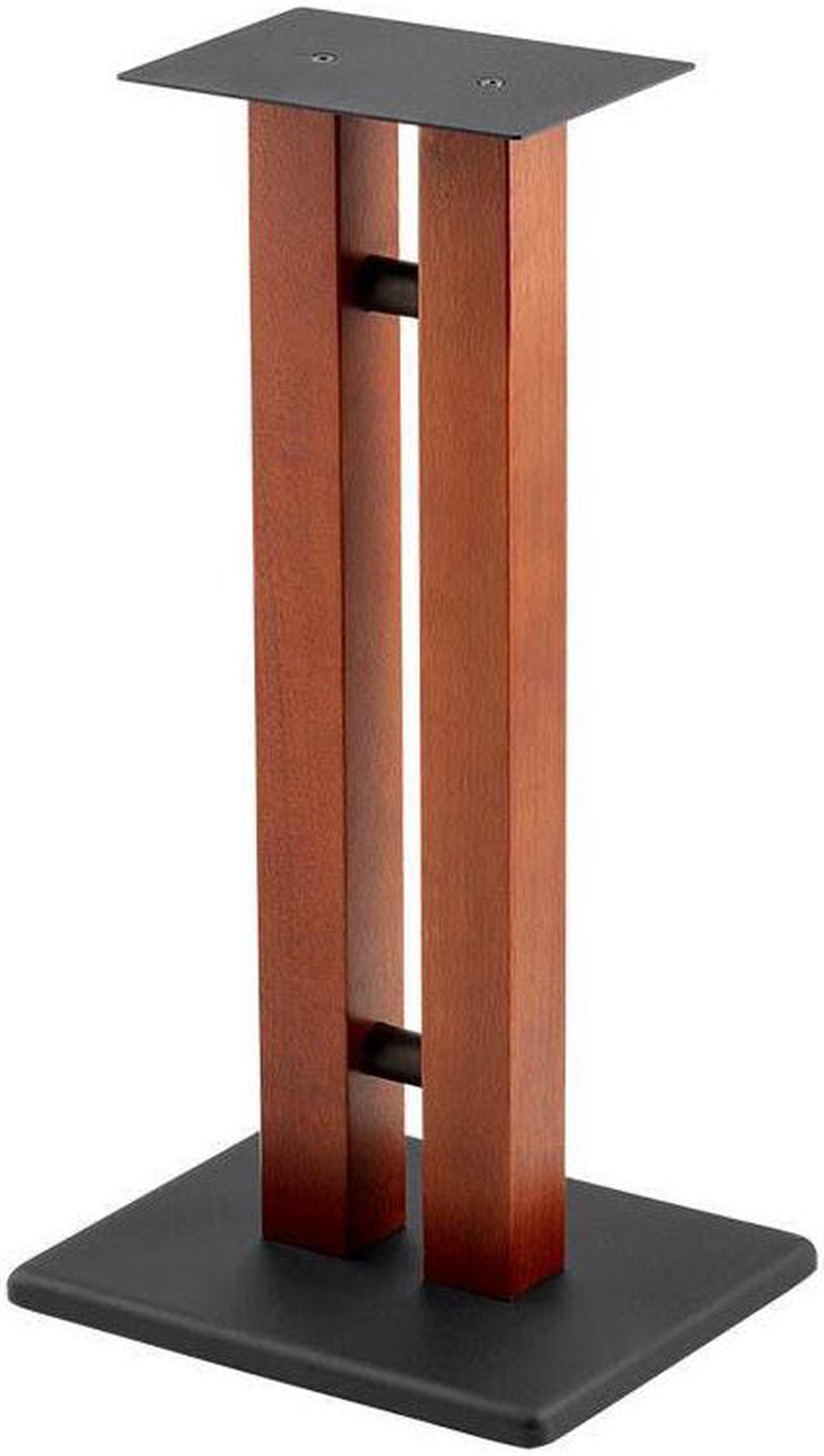 Monoprice Monolith Speaker Stands - 24 Inch, Cherry (Each), 50lbs Capacity, Adjustable Spikes, Sturdy Construction, Ideal For Home Theater Speakers