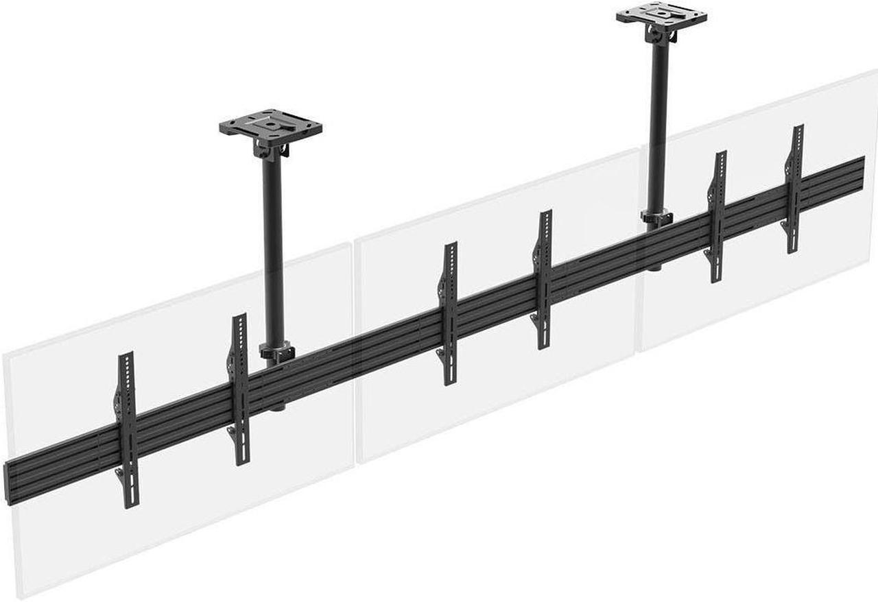 Monoprice 3x1 Menu Board Ceiling Mount For Displays Between 32in to 65in, Max Weight 66 lbs. ea., VESA Patterns up to 600x400 - Commercial Series