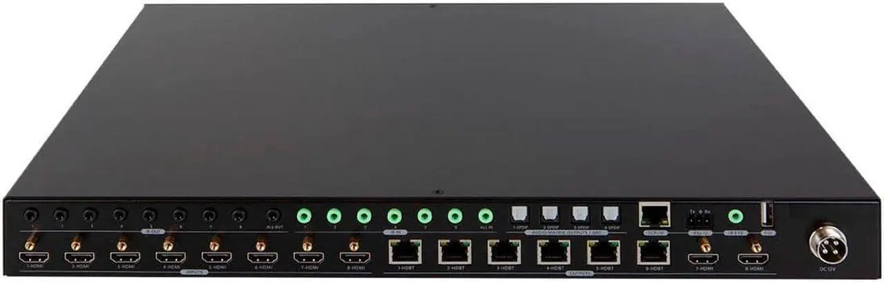 Alt view image 2 of 13 - Monoprice Blackbird 4K HDMI Matrix, 8x8, HDBaseT, HDR, 18G, 4K@60Hz, YCbCr 4:4:4, HDCP 2.2, EDID, IR,  SPDIF, RCA, TCP/IP, RS-232, W/ 7 Receivers 70m