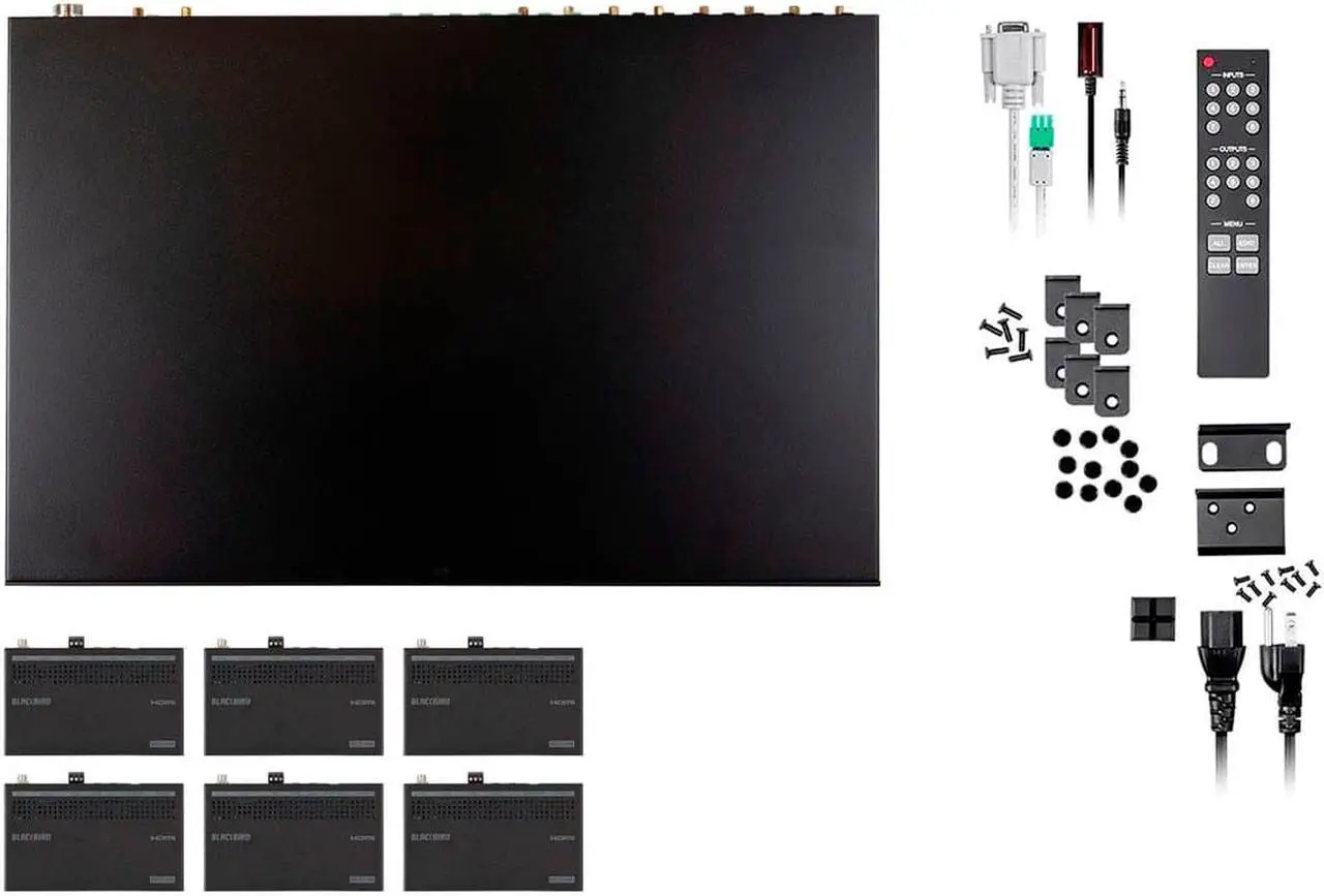 Alt view image 6 of 13 - Monoprice Blackbird 4K HDMI Matrix, 8x8, HDBaseT, HDR, 18G, 4K@60Hz, YCbCr 4:4:4, HDCP 2.2, EDID, IR,  SPDIF, RCA, TCP/IP, RS-232, W/ 7 Receivers 70m