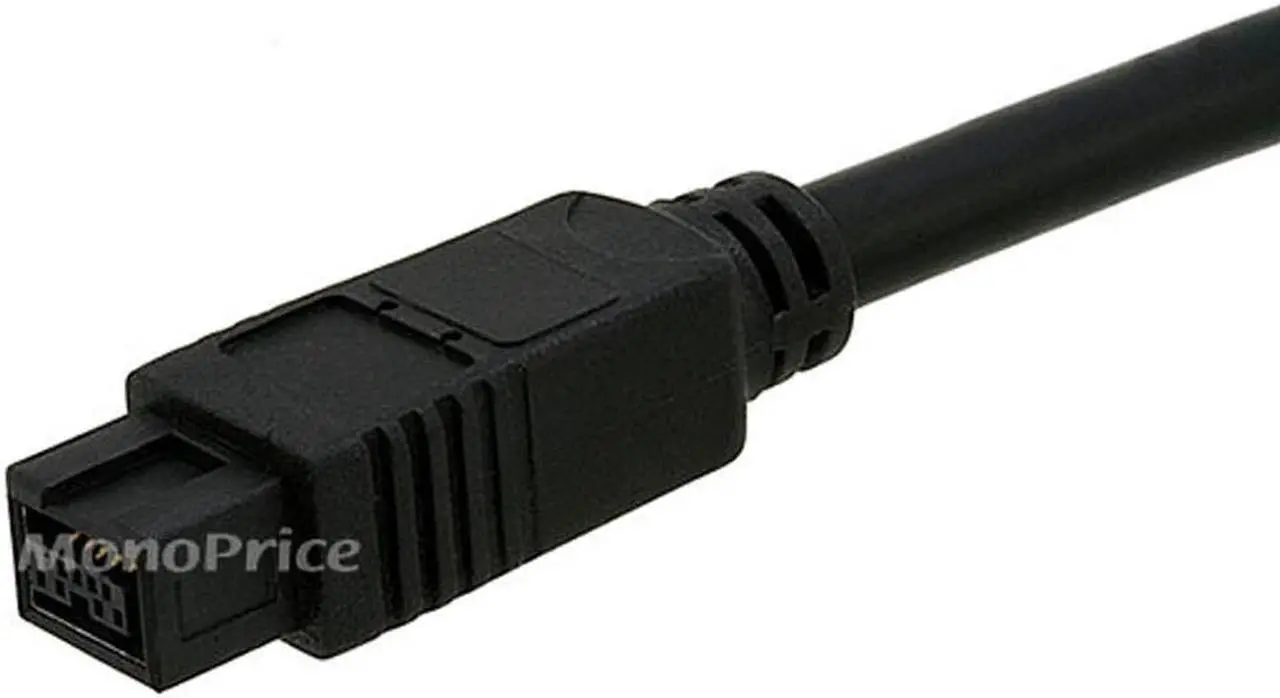 Alt view image 3 of 4 - Monoprice Firewire Cable - 6 Feet - Black | 9-pin to 6-pin Bilingual, USB 2.0 A Male to B Male 24AWG, Gold Plated