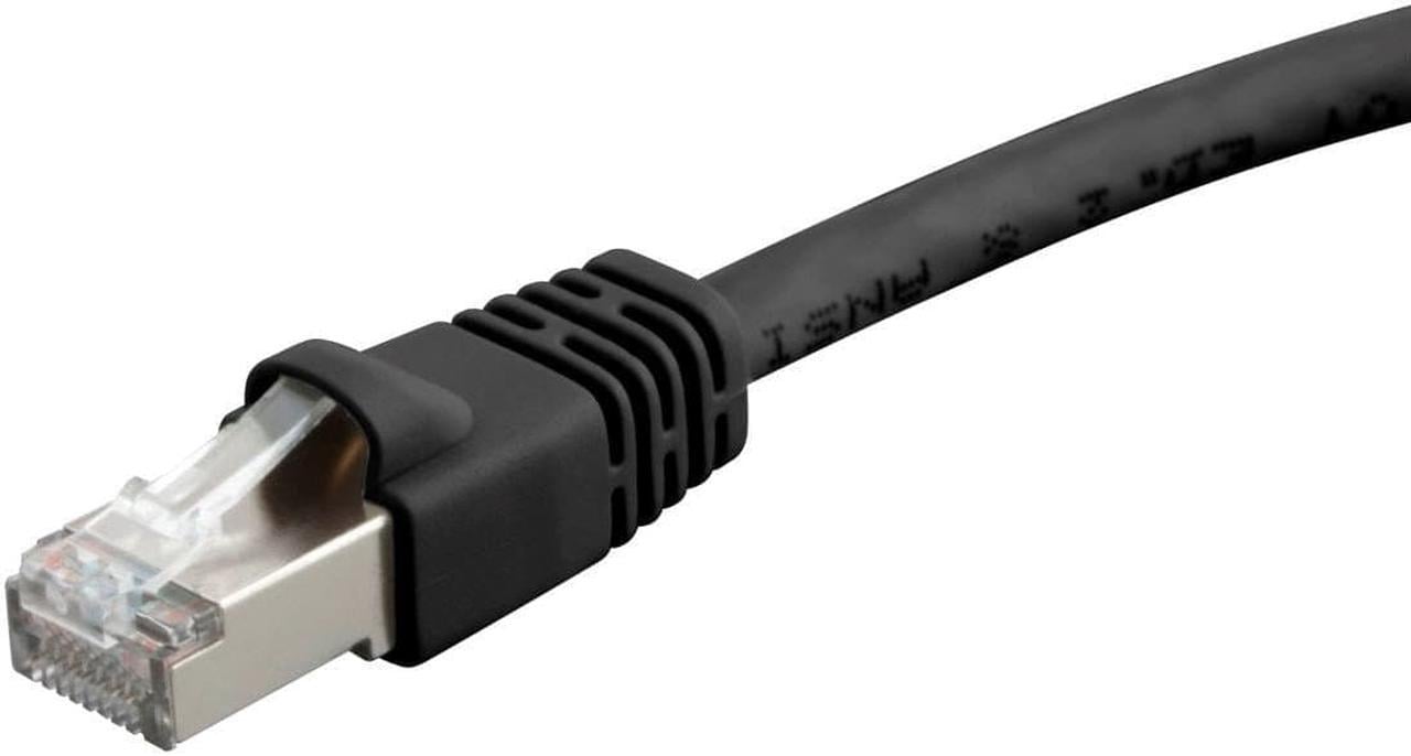 Monoprice Cat6A Ethernet Patch Cable - Network Internet Cord - RJ45, 550Mhz, STP, Pure Bare Copper Wire, 10G, 26AWG, 30ft, Black