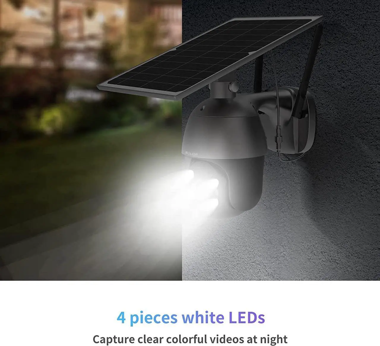 Alt view image 3 of 5 - S600 3G/4G LTE Outdoor Solar Powered Cellular Security Camera Wireless,Pan Tilt 360°View Spotlight,1080p Night Vision,2 Way Talk,PIR Motion Sensor,No WiFi, US Version