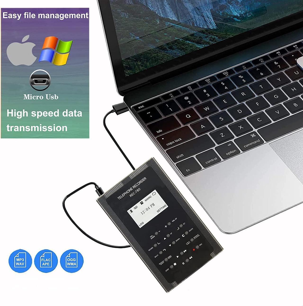 Alt view image 7 of 7 - 32GB Telephone Recorder, Landline Phone Call Recorder for Analog/Digital Telephone Lines System, Automatic Telephone Recording Device, Auto Answering Machine