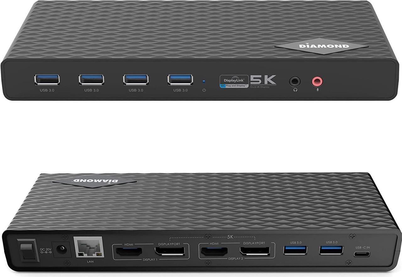 Diamond DS6950 Ultra Dock 5K/4K USB Type-C, Type-A Docking Station Compatible with Thunderbolt 3 Laptops/Desktop PCs