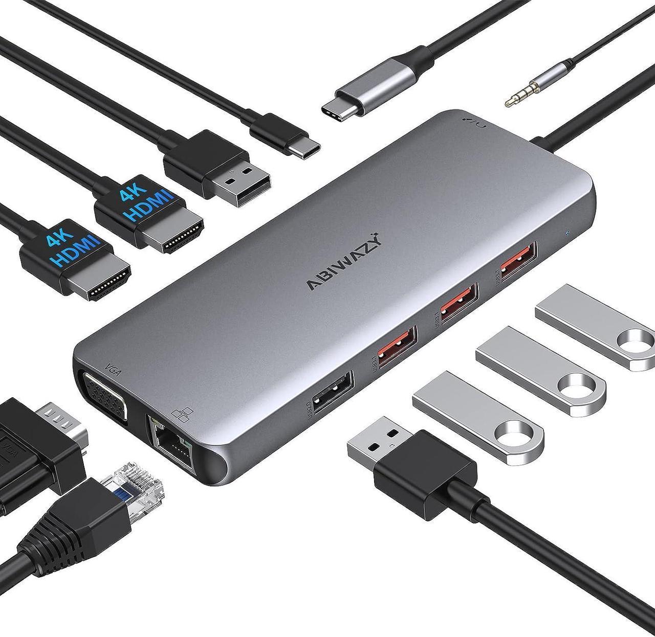 11 in 1 USB C Docking Station Dual HDMI Hub