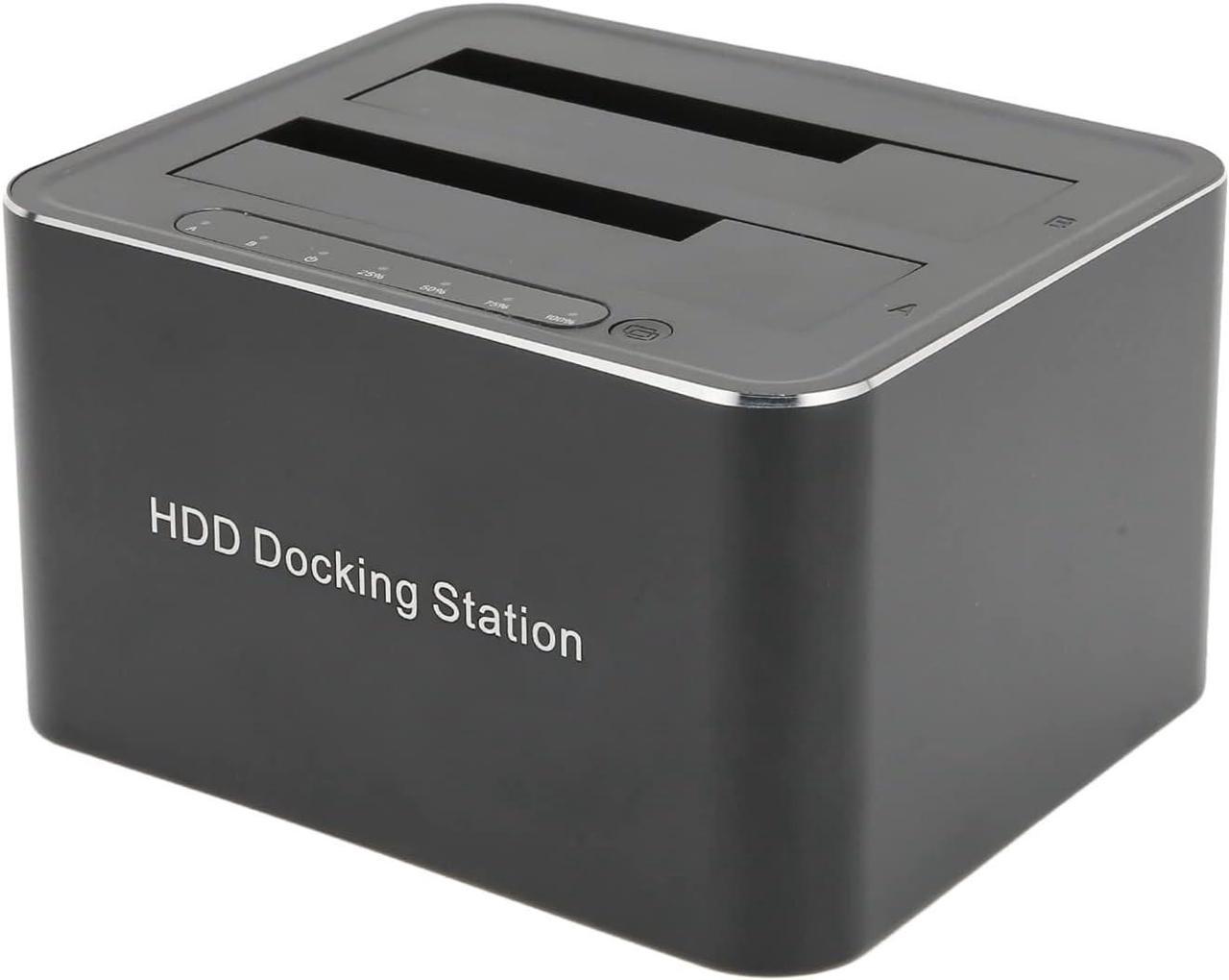 USB 3.0 to SATA Dual Bay HDD Docking Station External Hard Drive Dock Caddy Reader 2X 16TB SSD Dock for 2.5in 3.5in SATA HDD SSD Offline Clone Supported(#1)