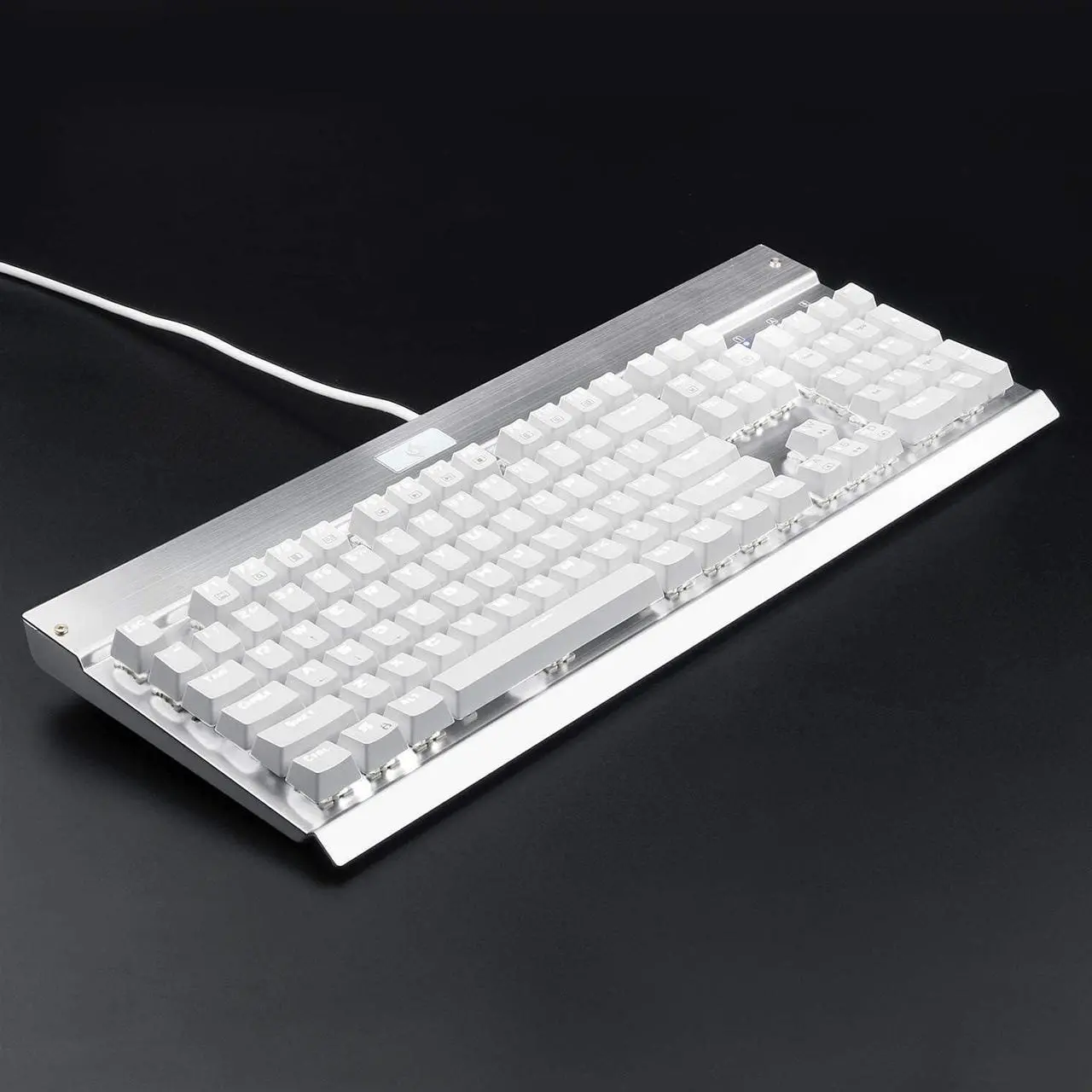 Alt view image 5 of 7 - EagleTec KG010 Mechanical Keyboard Wired Ergonomic Brown Switches Equivalent for Office PC Home or Business (White Keyboard)