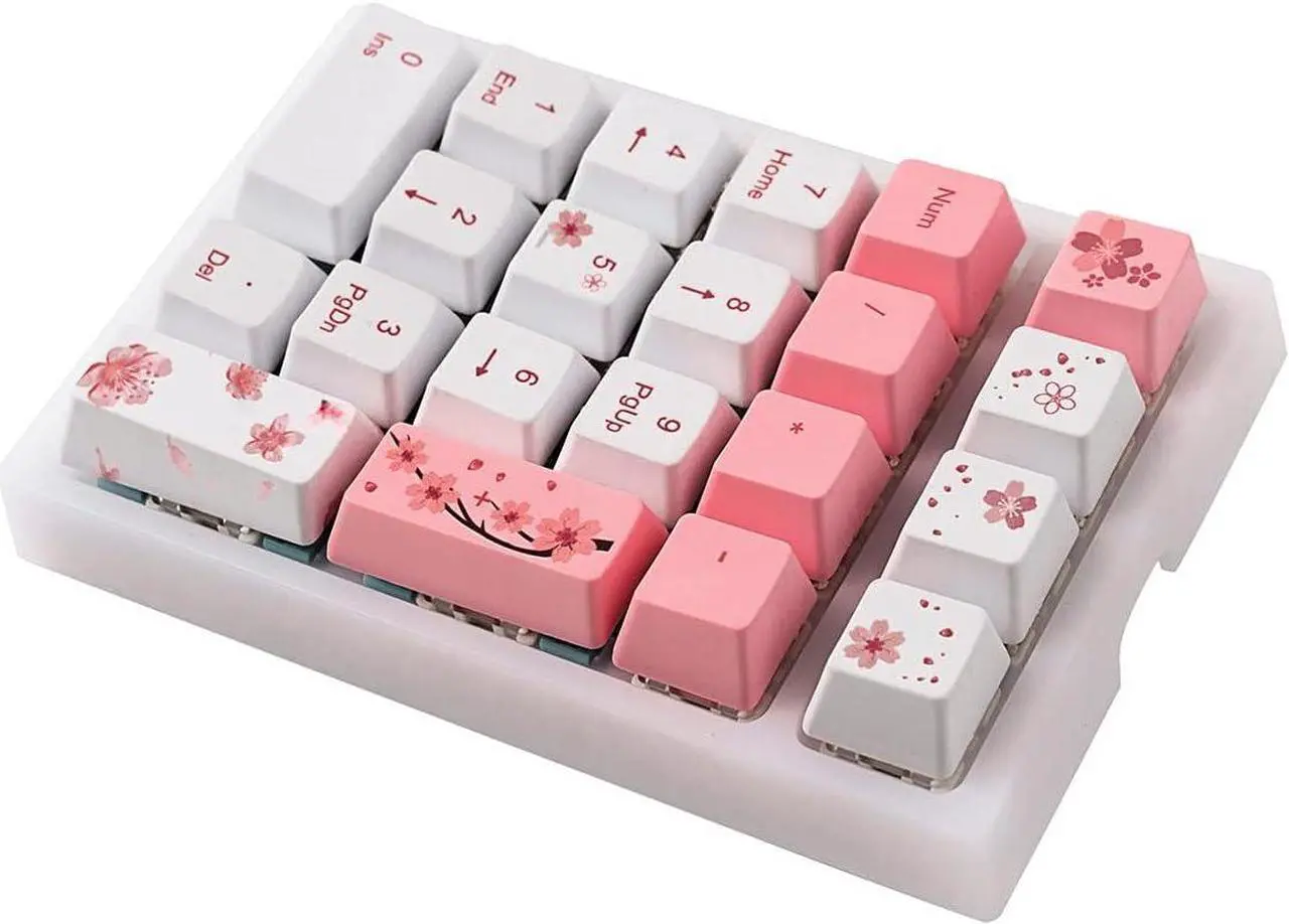 Alt view image 3 of 7 - BOYI TD21 Hot Swappable Numpad,21 Keys Mini Numpad Portable Keypad Bluetooth 5.0/2.4GHz/Wired Number Pad Keyboard PBT Keycaps RGB Backlit Type-C Mini Keyboard (Romatic Cherry Blossom Keycaps)