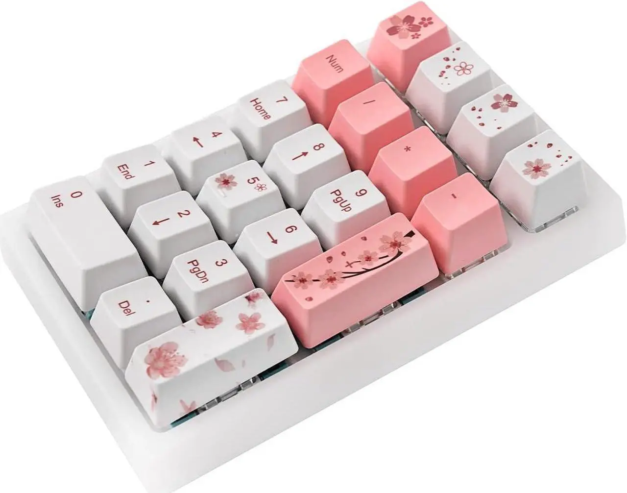 Alt view image 4 of 7 - BOYI TD21 Hot Swappable Numpad,21 Keys Mini Numpad Portable Keypad Bluetooth 5.0/2.4GHz/Wired Number Pad Keyboard PBT Keycaps RGB Backlit Type-C Mini Keyboard (Romatic Cherry Blossom Keycaps)