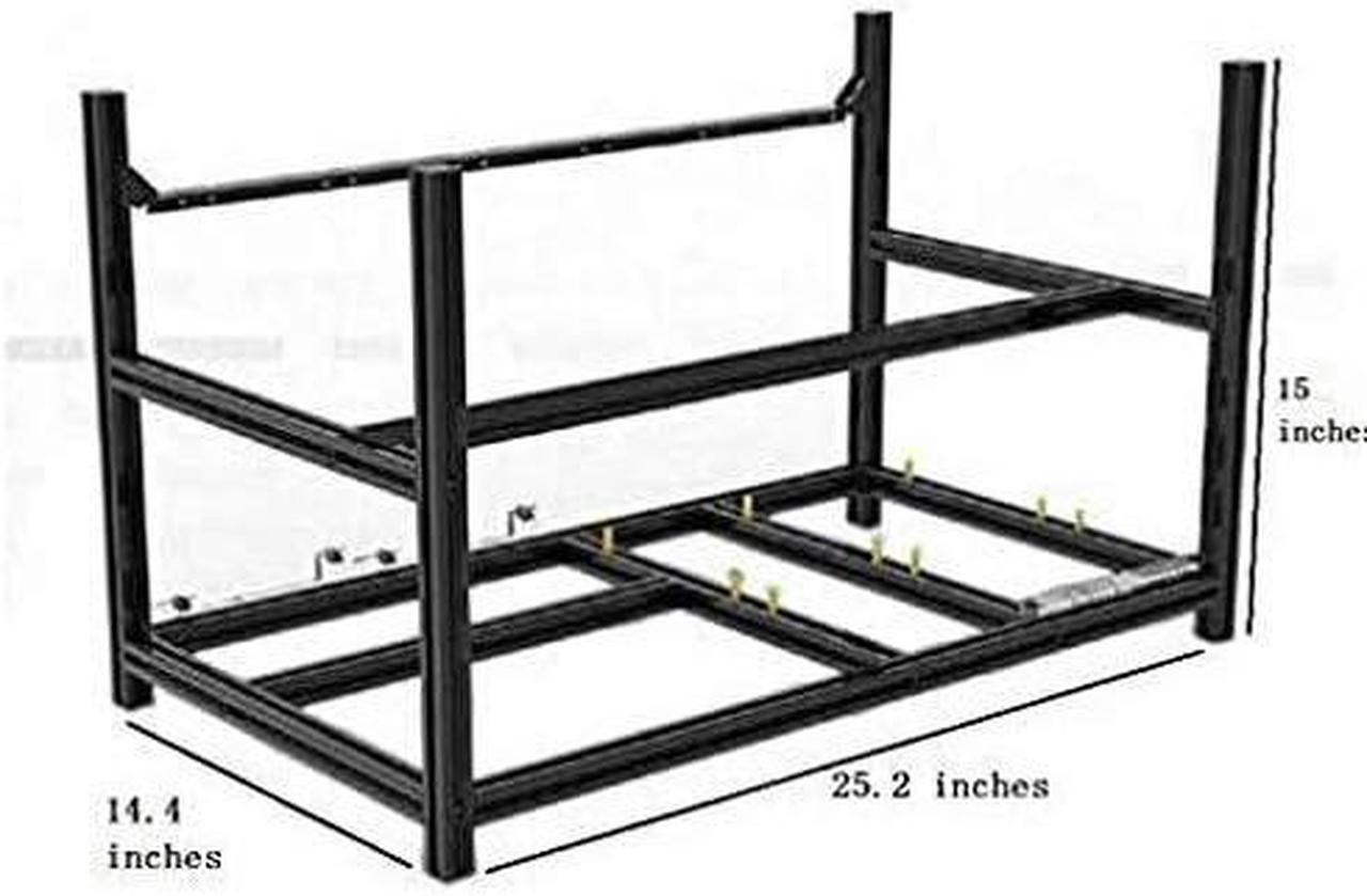 Alt view image 3 of 3 - Mining Rig Frame, 6 GPU Stackable Open Air Mining Case Computer Frame Rig Ethereum Veddha