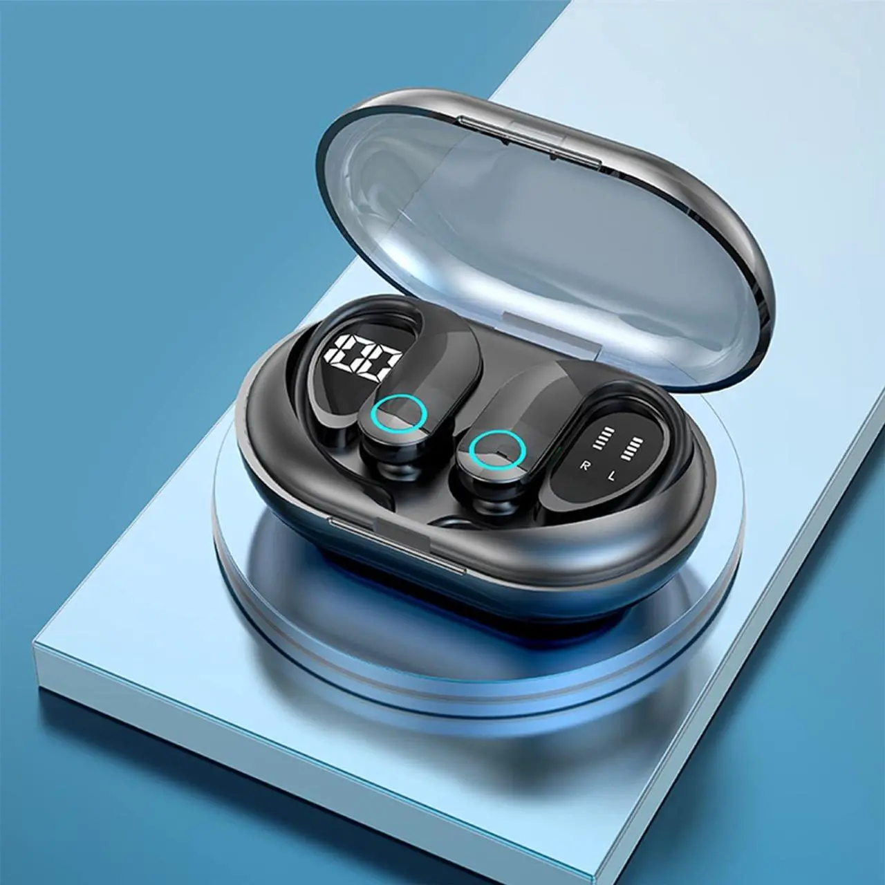 Main image of ARMERI Wireless Bluetooth Headset, Bluetooth 5.3 in-Ear Noise Canceling Headset, Breathing Light/Digital Display/Built-in Microphone, Lightweight Sports Headset, Stereo Sound, Christmas