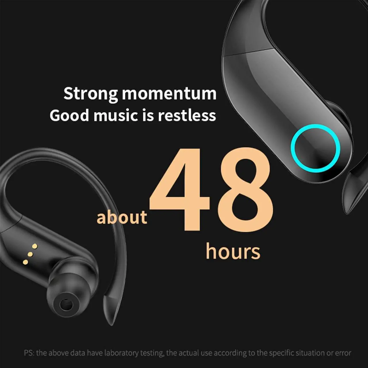 Alt view image 4 of 7 - ARMERI Wireless Bluetooth Headset, Bluetooth 5.3 in-Ear Noise Canceling Headset, Breathing Light/Digital Display/Built-in Microphone, Lightweight Sports Headset, Stereo Sound, Christmas
