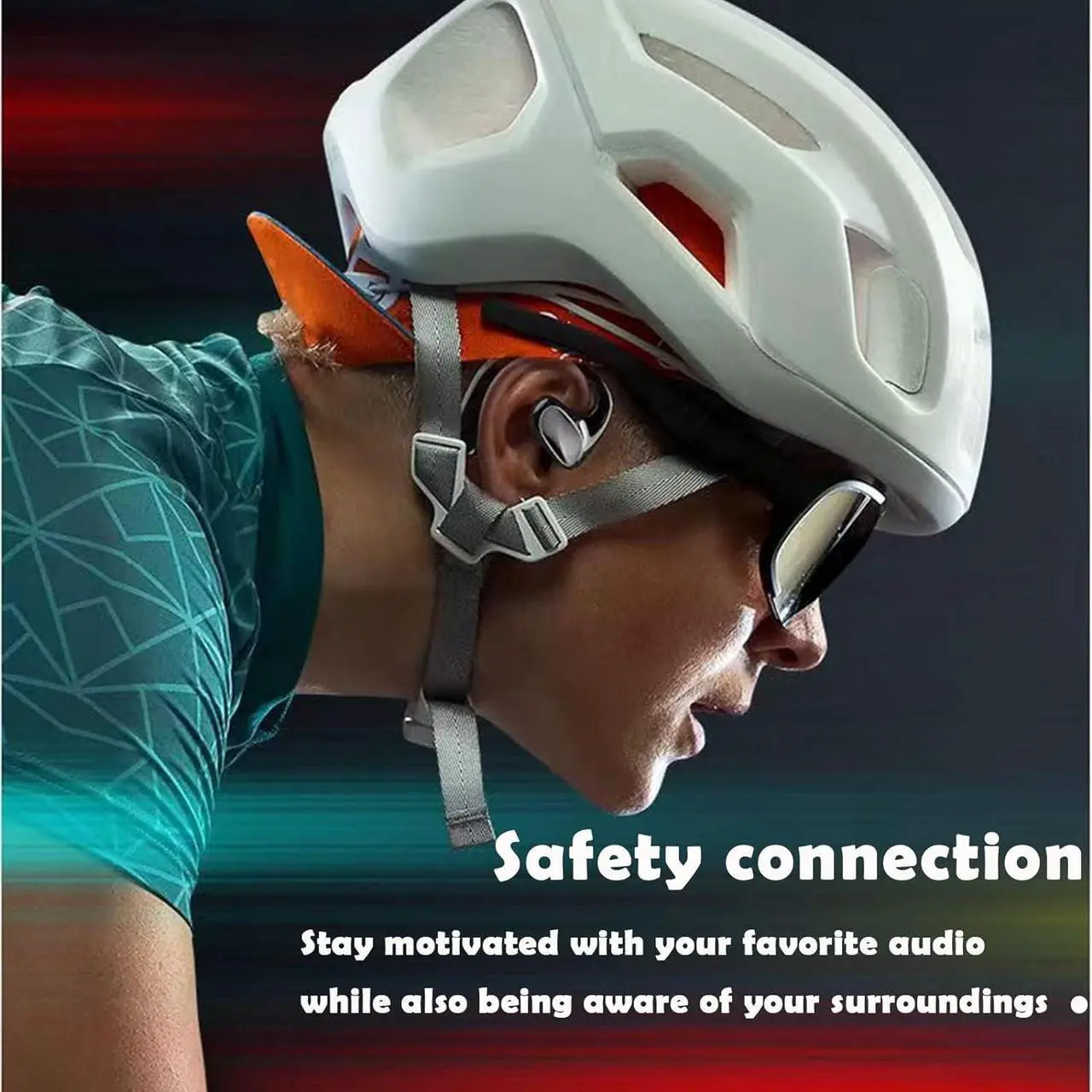 Alt view image 2 of 7 - Wrap Around Over Ear Earbuds Bone Conduction Open Ear Headphones Wireless Bluetooth Open Ear Earbuds with Ear Hook Mic Earbud Bone Conduction Head Set Headset Ear Buds Bone Conducting Headphones