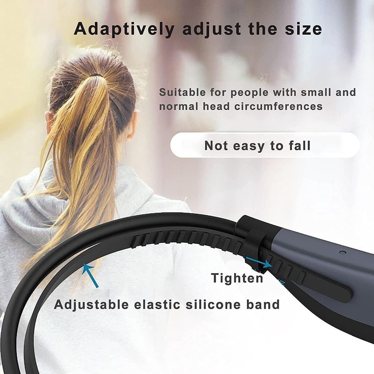 Alt view image 6 of 7 - ESSONIO Bone Conduction Headphones Swimming Headphones Underwater Bluetooth IPX8 Waterproof Headphones for Swimming with Microphones 16G Memory for Sports