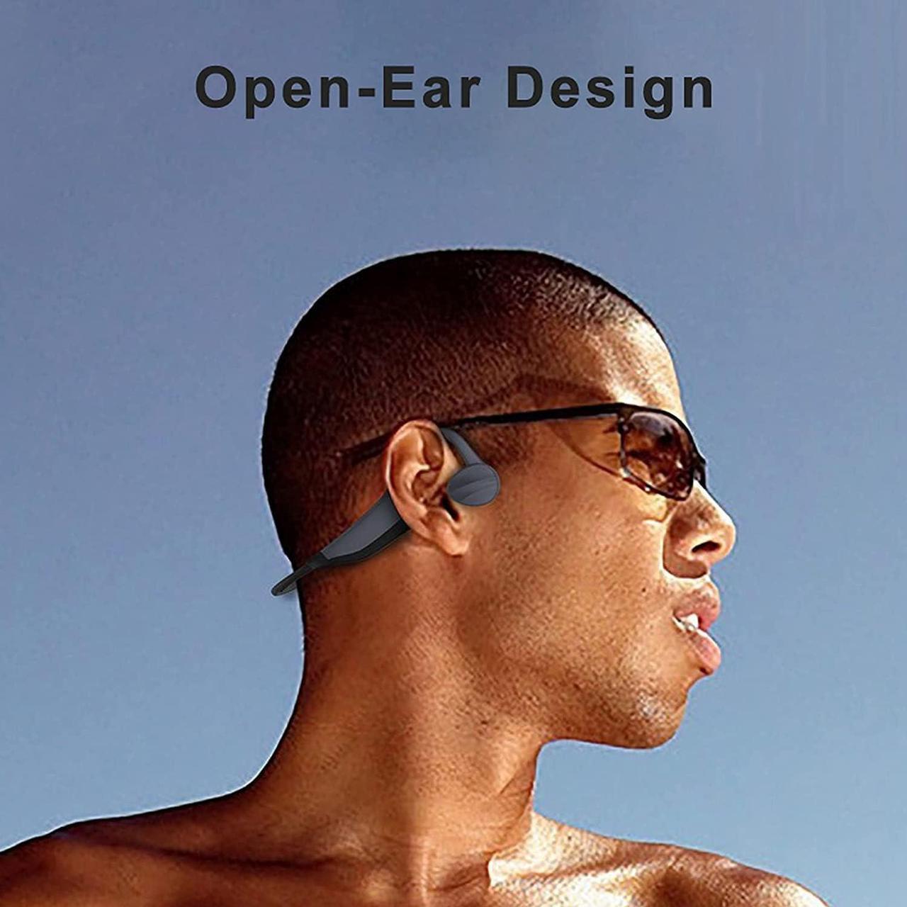 Alt view image 7 of 7 - ESSONIO Bone Conduction Headphones Swimming Headphones Underwater Bluetooth IPX8 Waterproof Headphones for Swimming with Microphones 16G Memory for Sports
