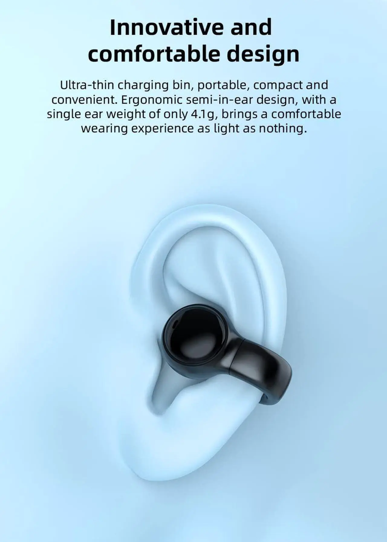 Alt view image 4 of 7 - anbaole Open Ear Headphones,Sport Earbuds,Sport Headphones,Open Earbuds,Wireless Earbuds Mini for Cycling Driving, Open earplugs, Running Earbuds